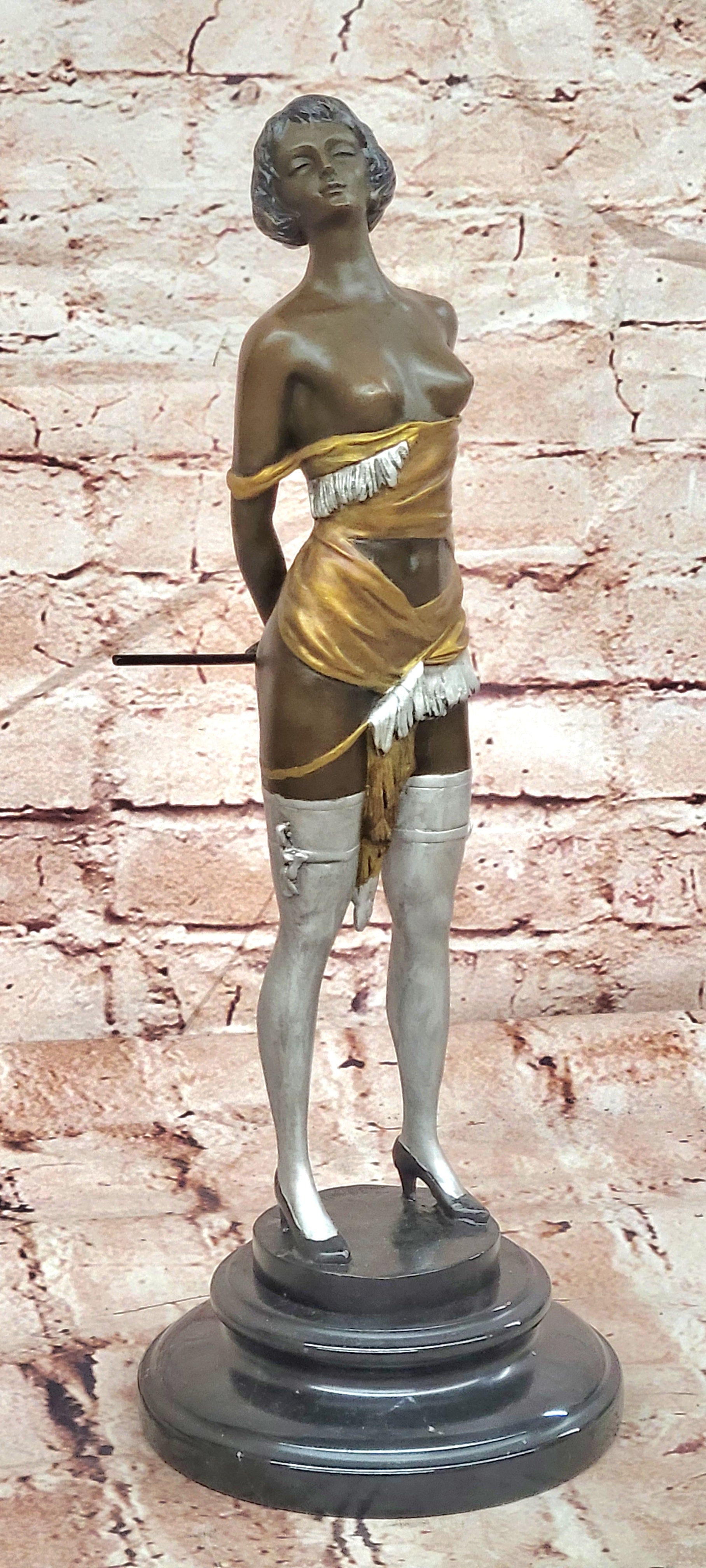 Bronze Riding Crop Figurine by Bruno Zach Art Deco Cold Painted Collectible Statue