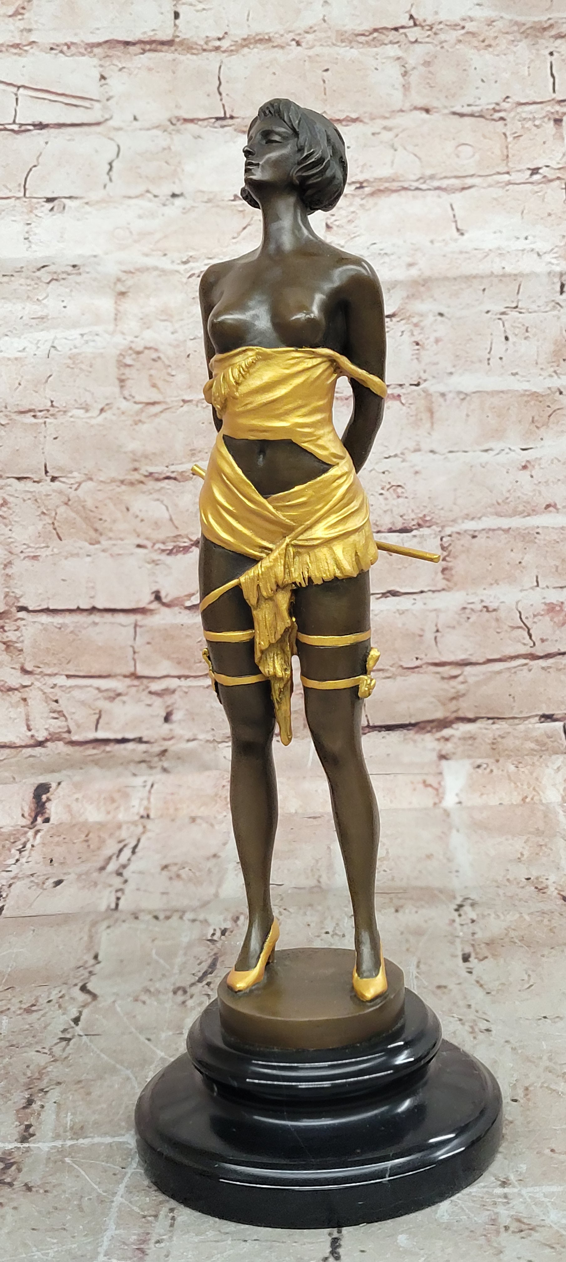 Bronze Erotic Female Riding Corp Sculpture Bruno Zach Collectible Art