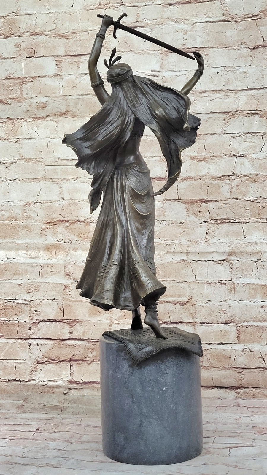 100% Solid Bronze Massive Detailed Female Warrior by Franz Bergman Figurine Sale