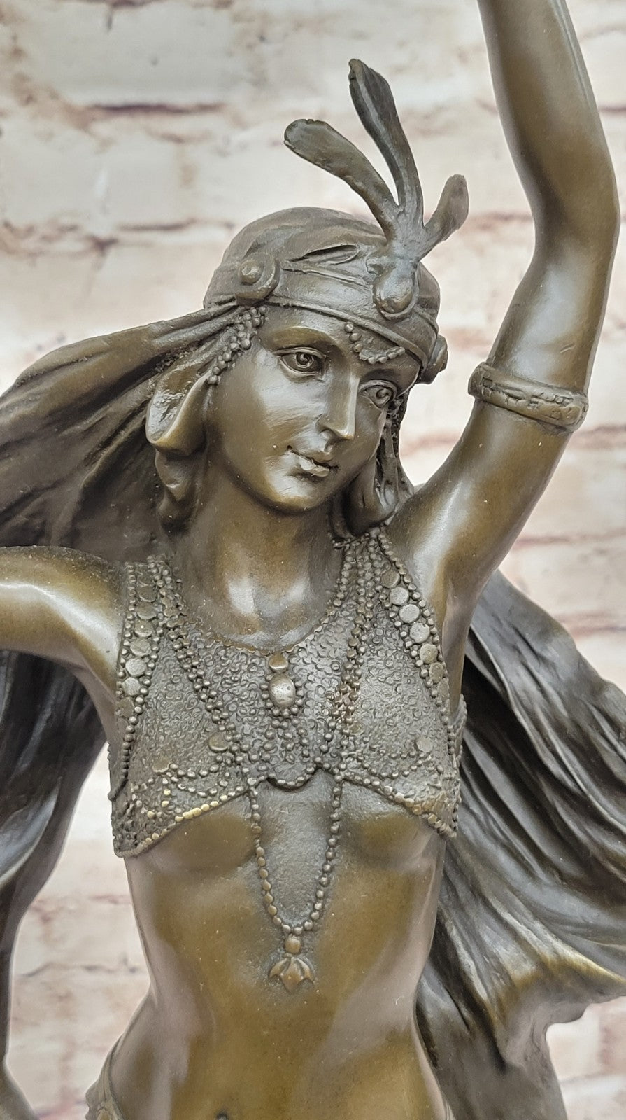 100% Solid Bronze Massive Detailed Female Warrior by Franz Bergman Figurine Sale