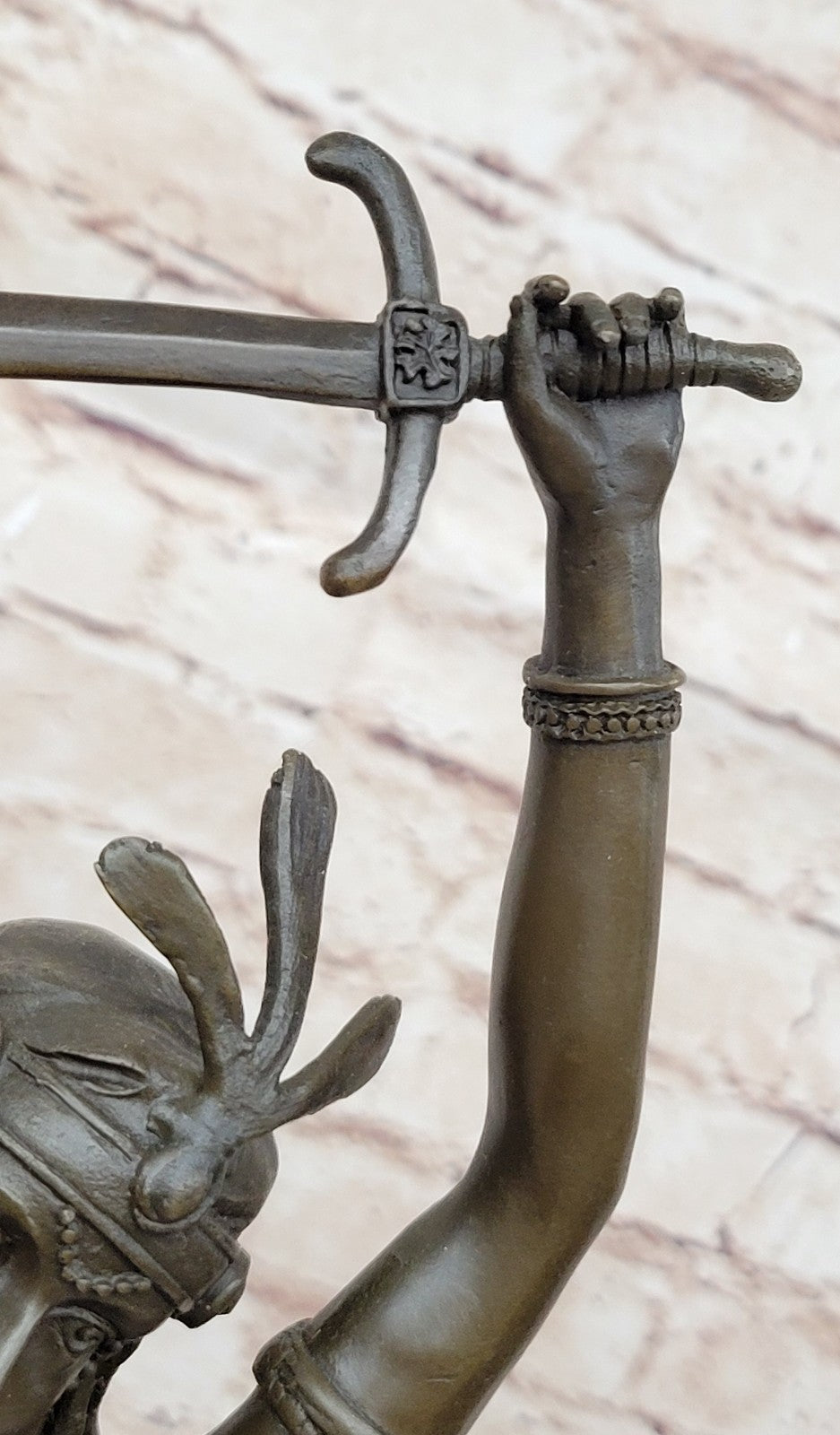 100% Solid Bronze Massive Detailed Female Warrior by Franz Bergman Figurine Sale