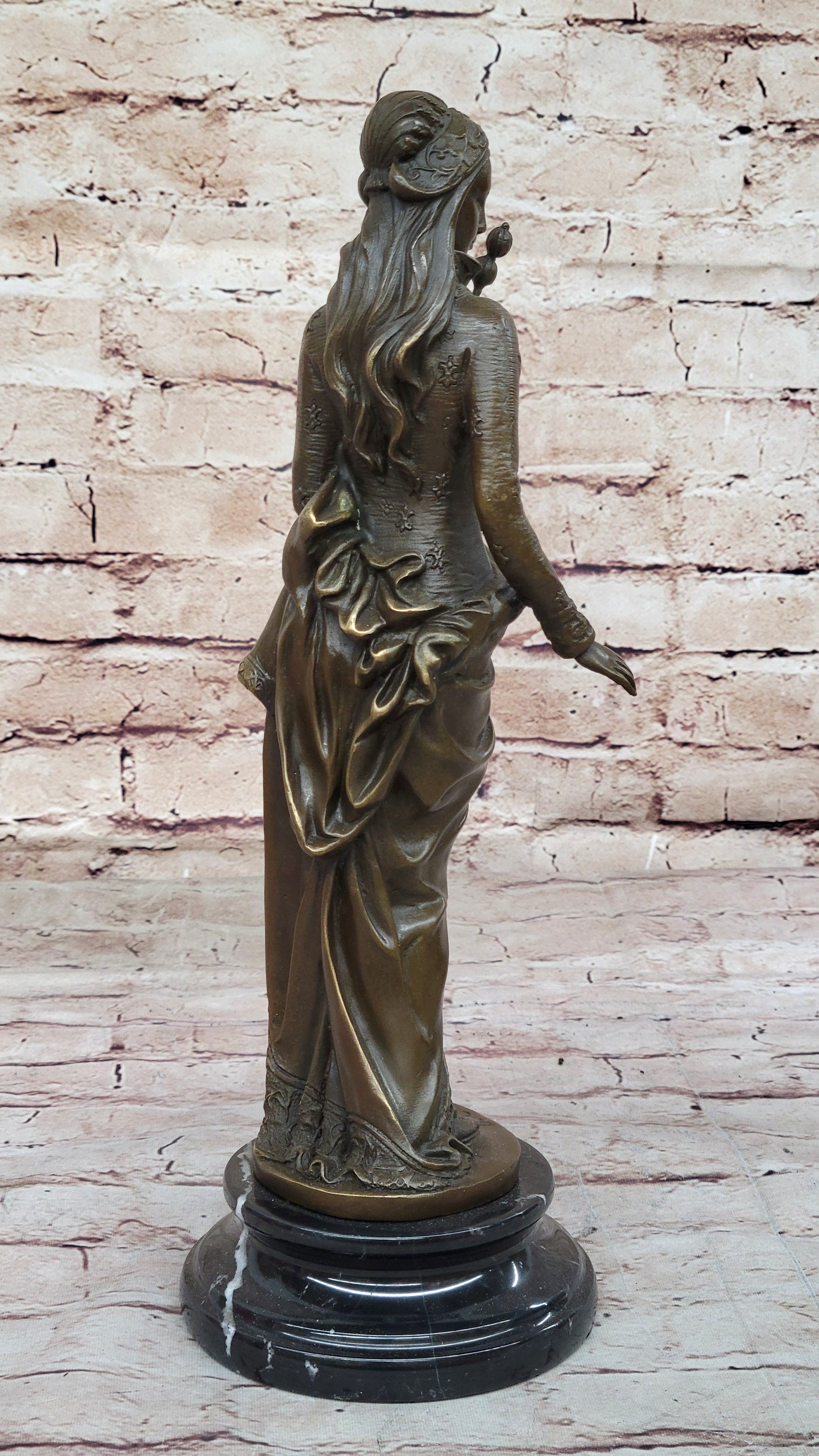 Bronze Sculpture Victorian Maiden Hot Cast Home Decoration Artwork Figure Statue