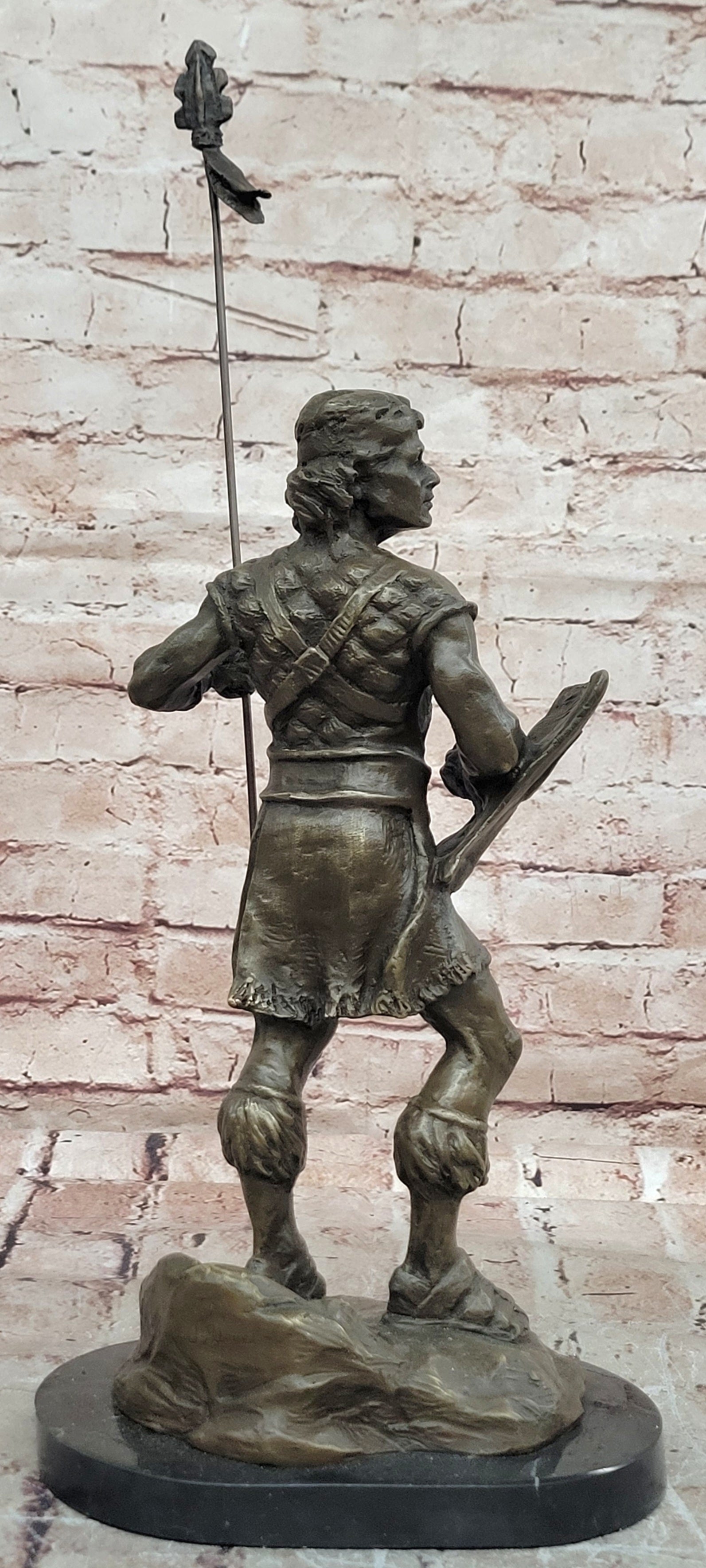 Handcrafted Bronze Celtic Warrior Statue Signed Jean Patoue Collector Artwork