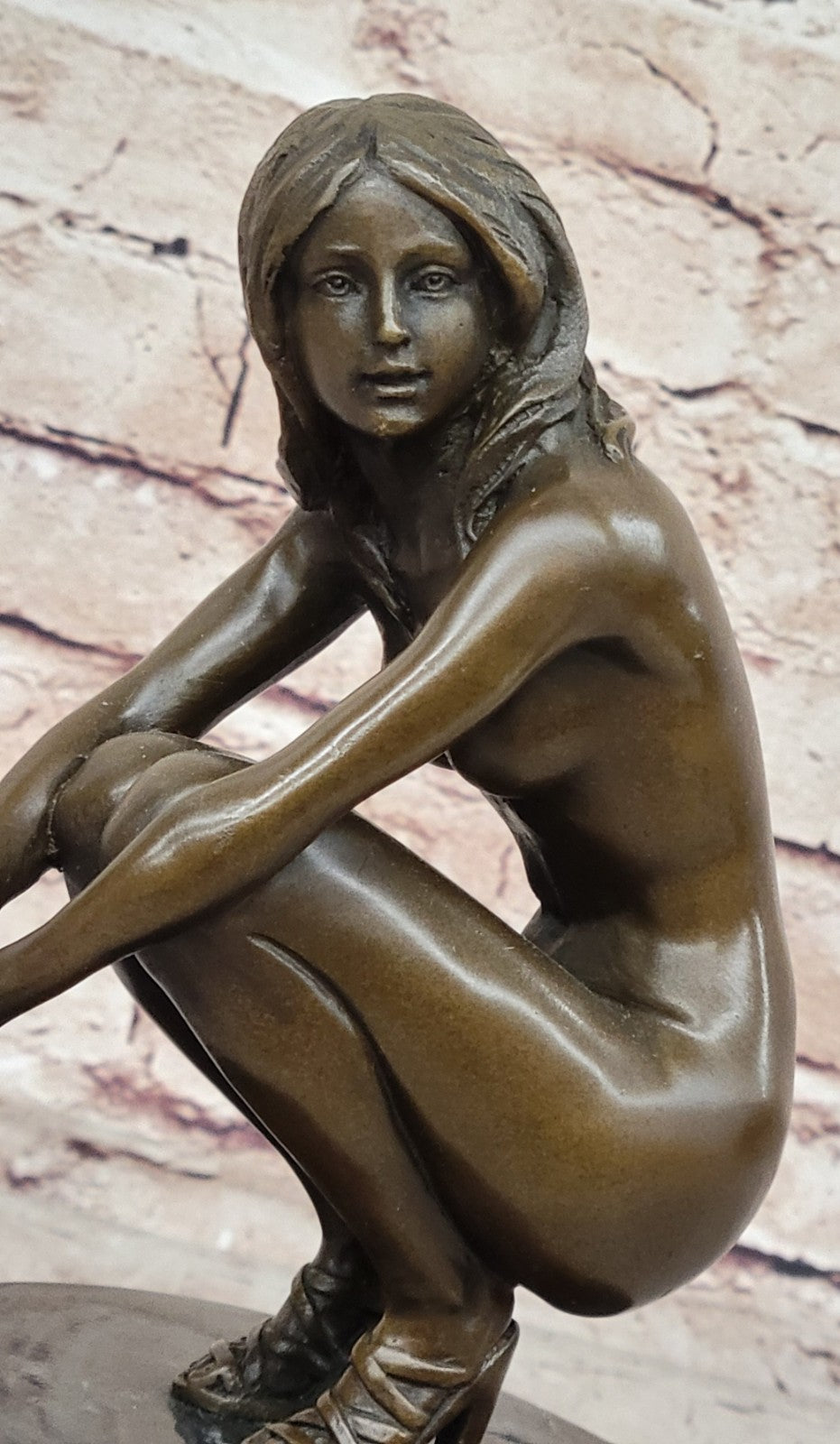 Cast Bronze Sculpture Nude Female Collector Edition Lost Wax Masterpiece DÉCO