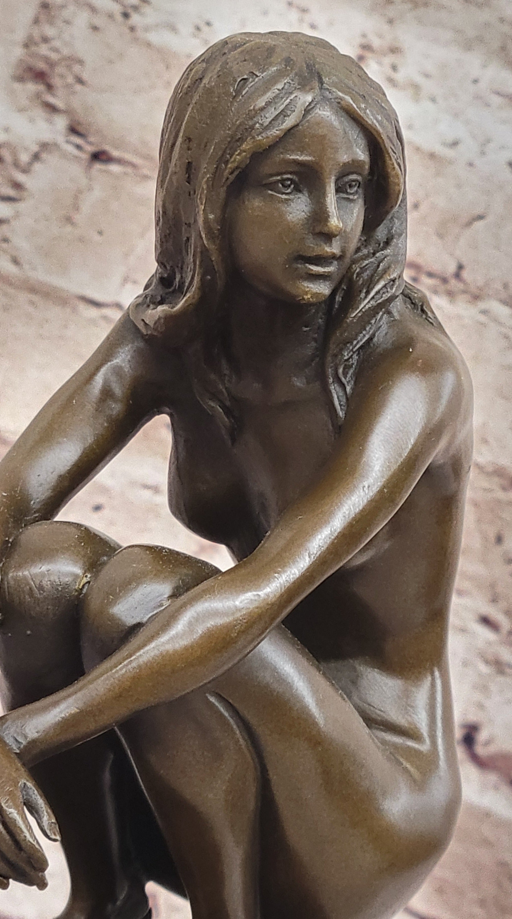 Cast Bronze Sculpture Nude Female Collector Edition Lost Wax Masterpiece DÉCO