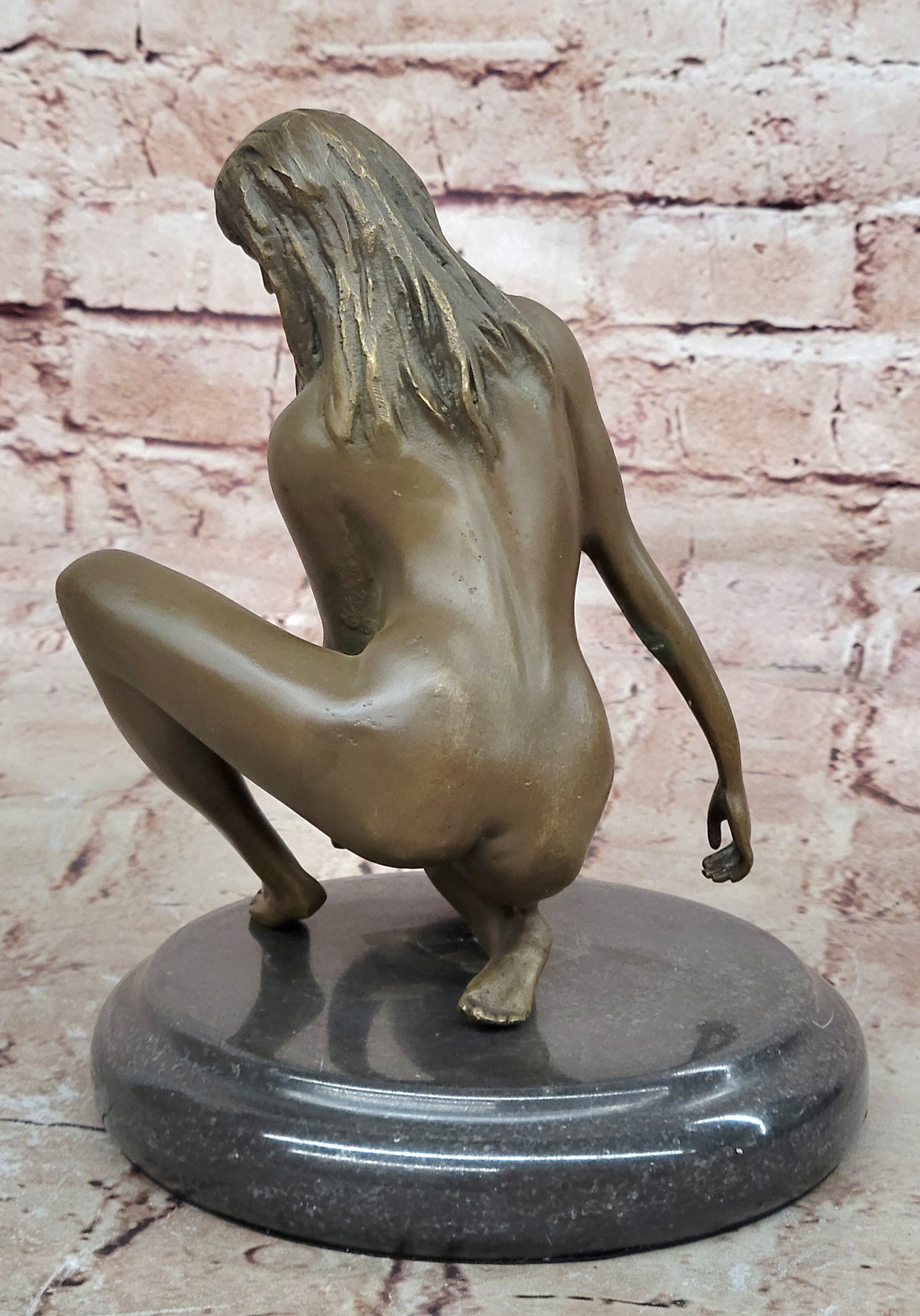 Art Erotic Deco Nude Woman Bronze Sculpture Home Office Collectible Decor