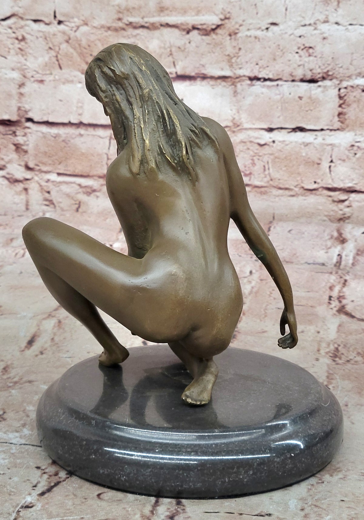 Art Erotic Deco Nude Woman Bronze Sculpture Home Office Collectible Decor