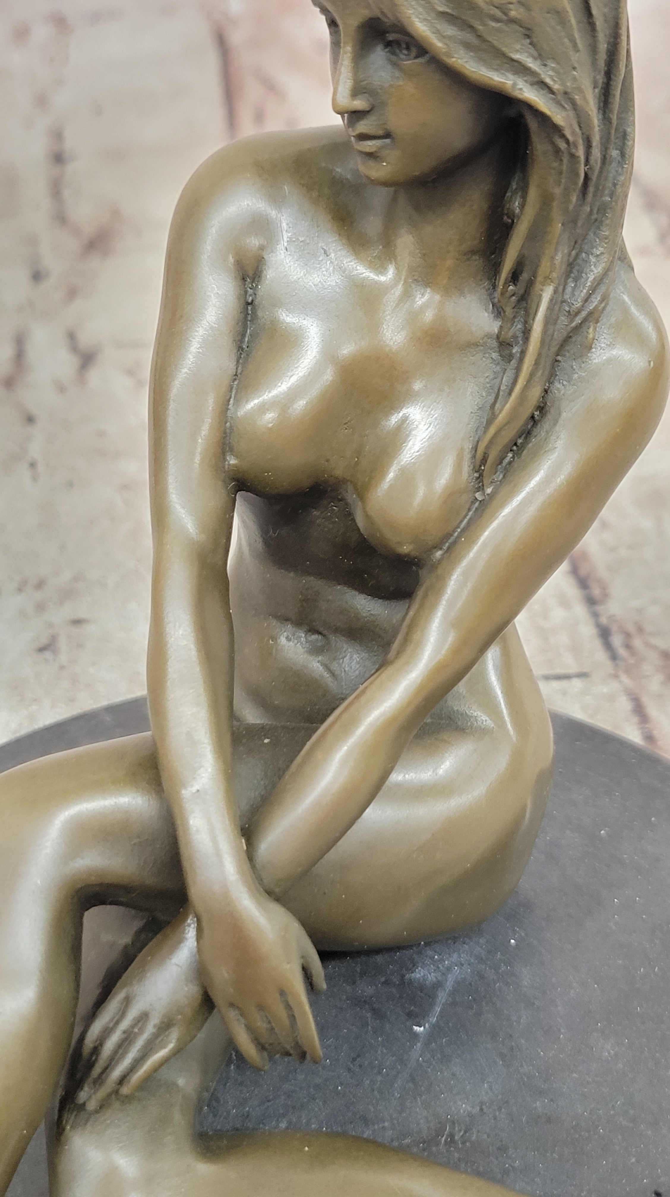 Cast Bronze Sculpture Nude Female Collector Edition Lost Wax Masterpiece DÉCO