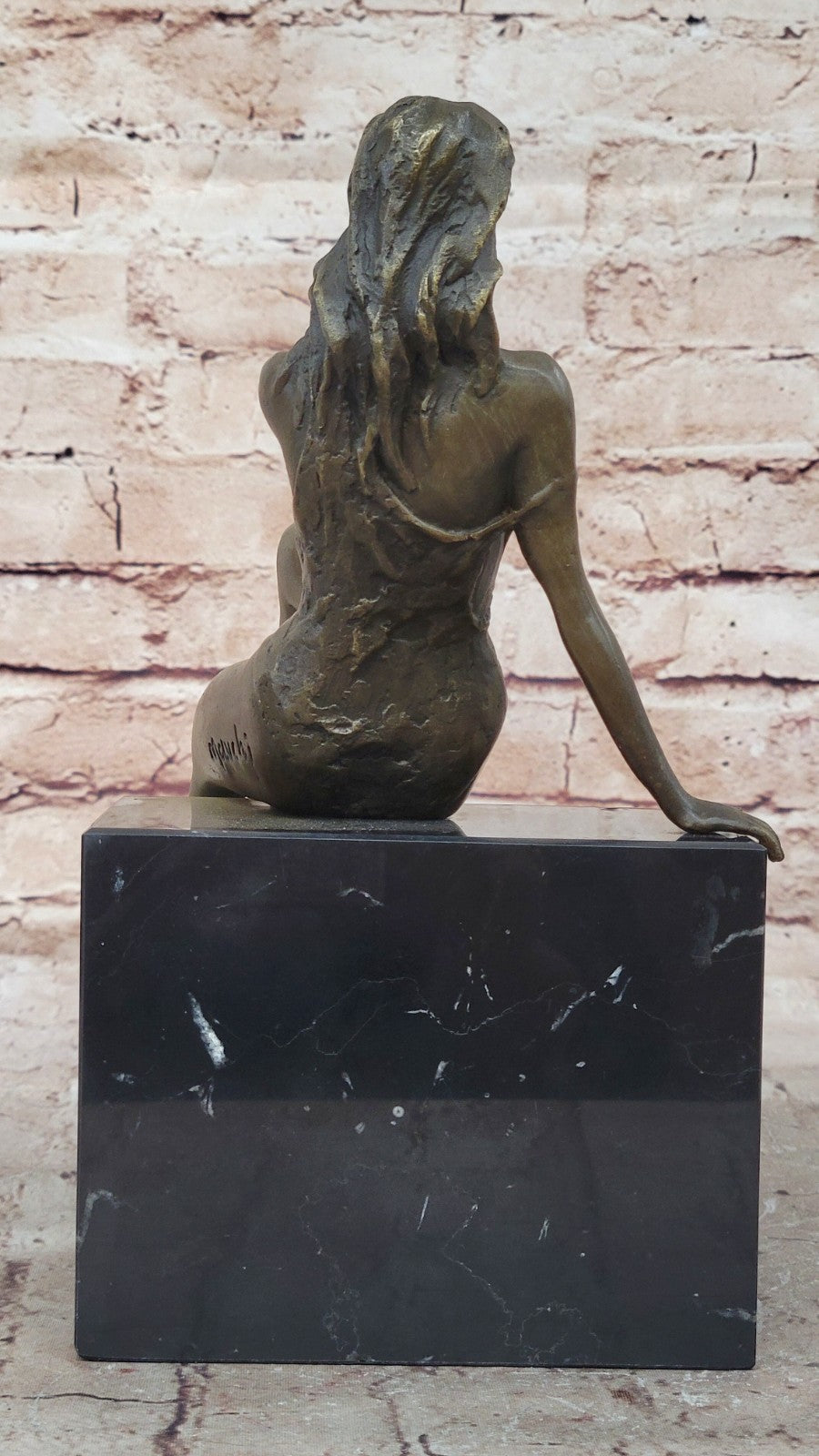 Signed Original Artwork Abstract Nude Female Bronze Marble Sculpture Statue Sale