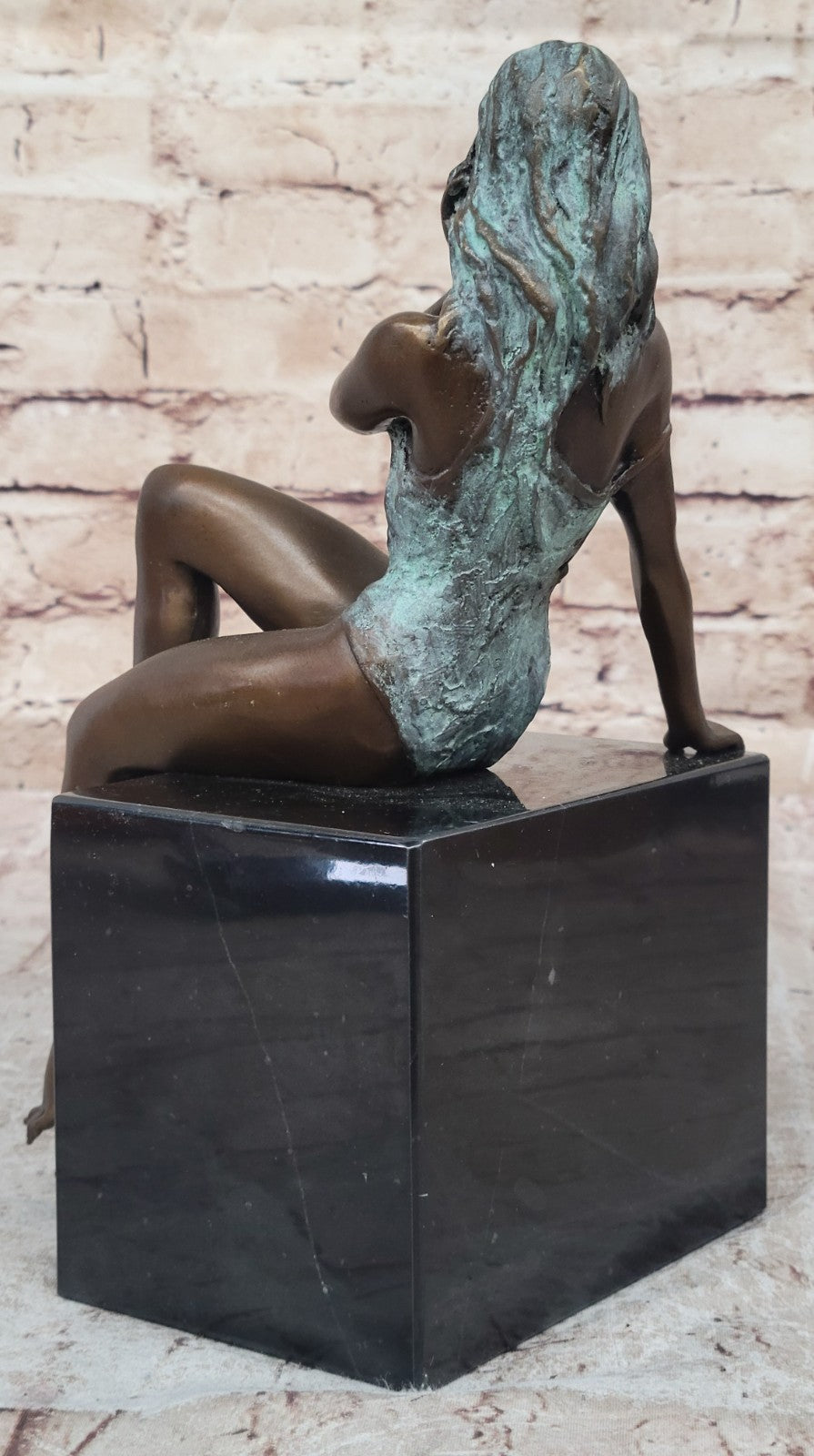 Nude Girl Real Bronze Sculpture Hot Sexy Erotic Original Signed Home Art Decor