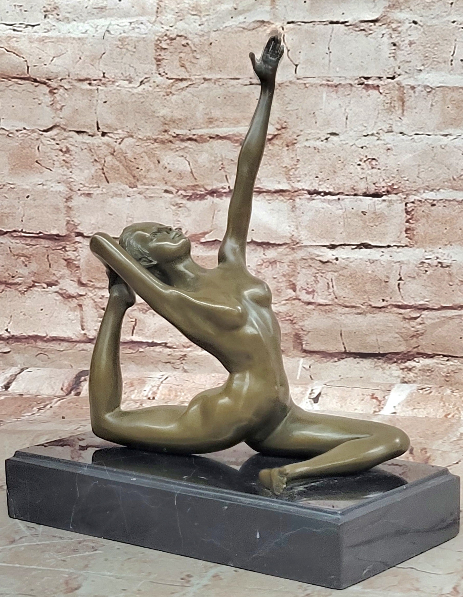 Bronze Art Deco Nude Female Statue Signed Milo Collectible Artwork
