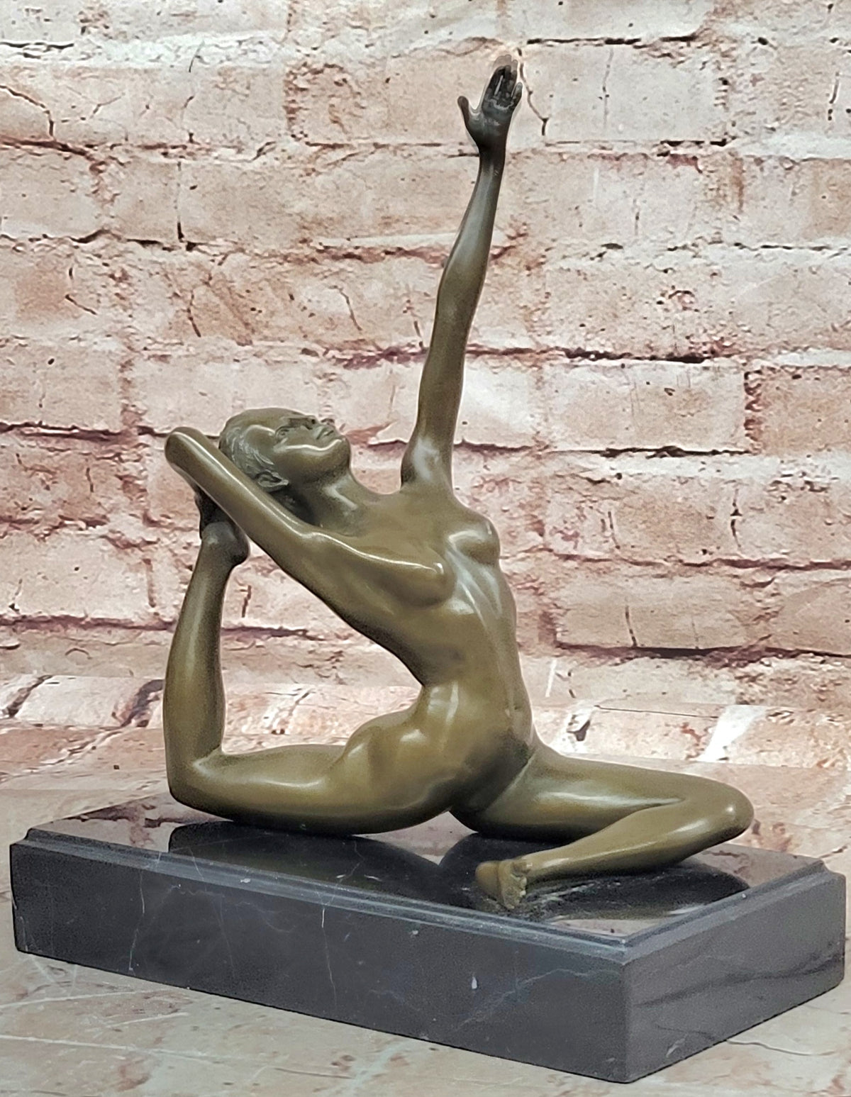 Bronze Art Deco Nude Female Statue Signed Milo Collectible Artwork