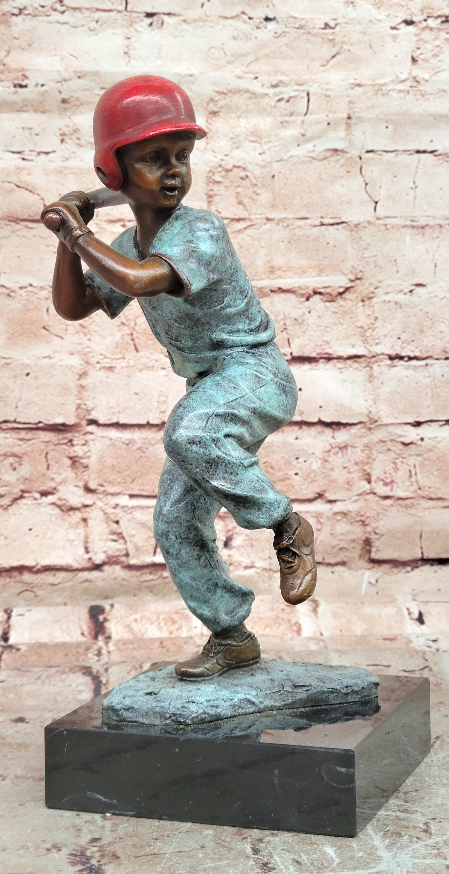 Signed Mario Nick Bronze “Batter Up” Sculpture Collectible Sports Memorabilia