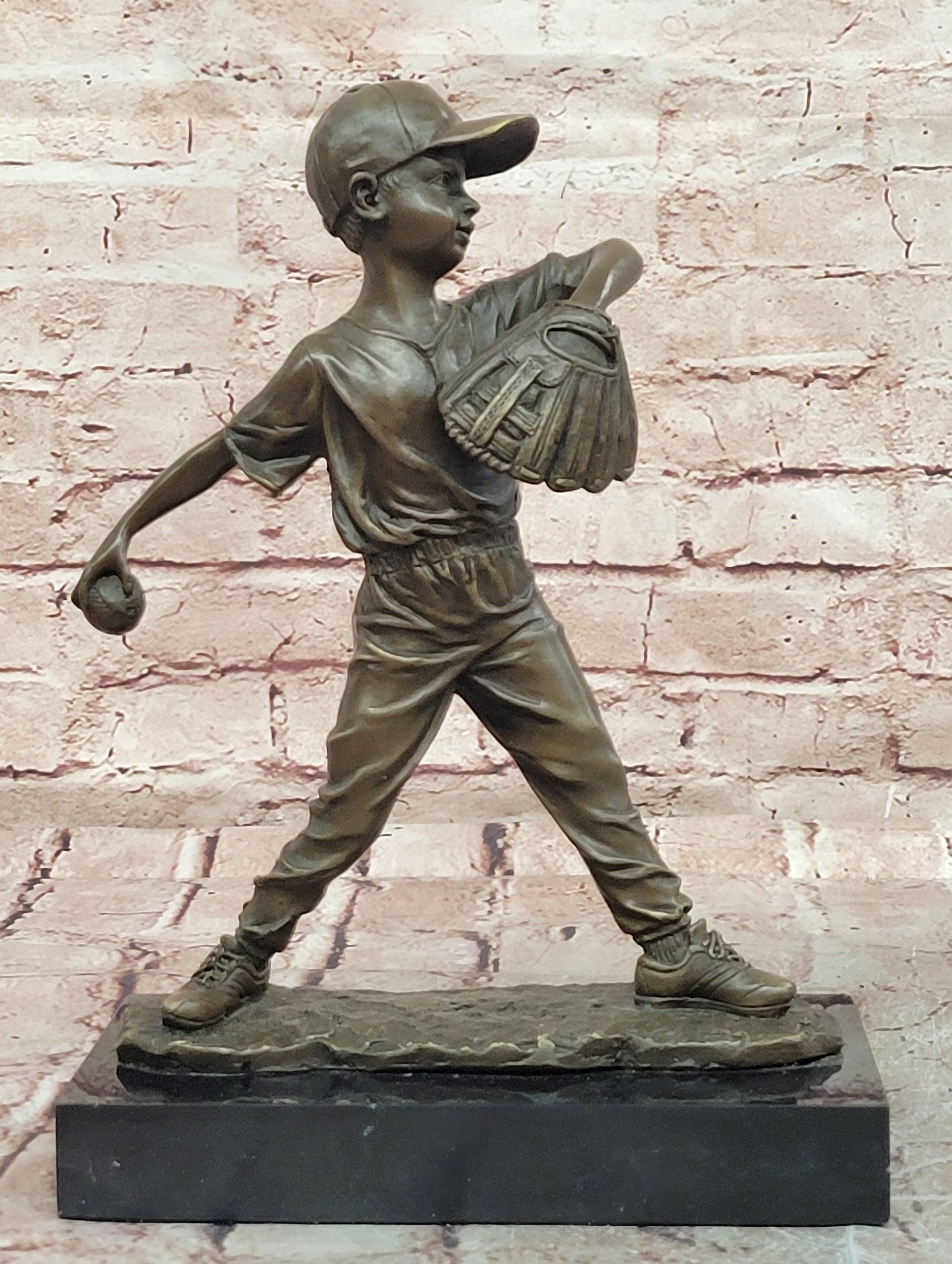 Signed Mario Nick Bronze Pitcher Sculpture MLB Sports Memorabilia Fine Art