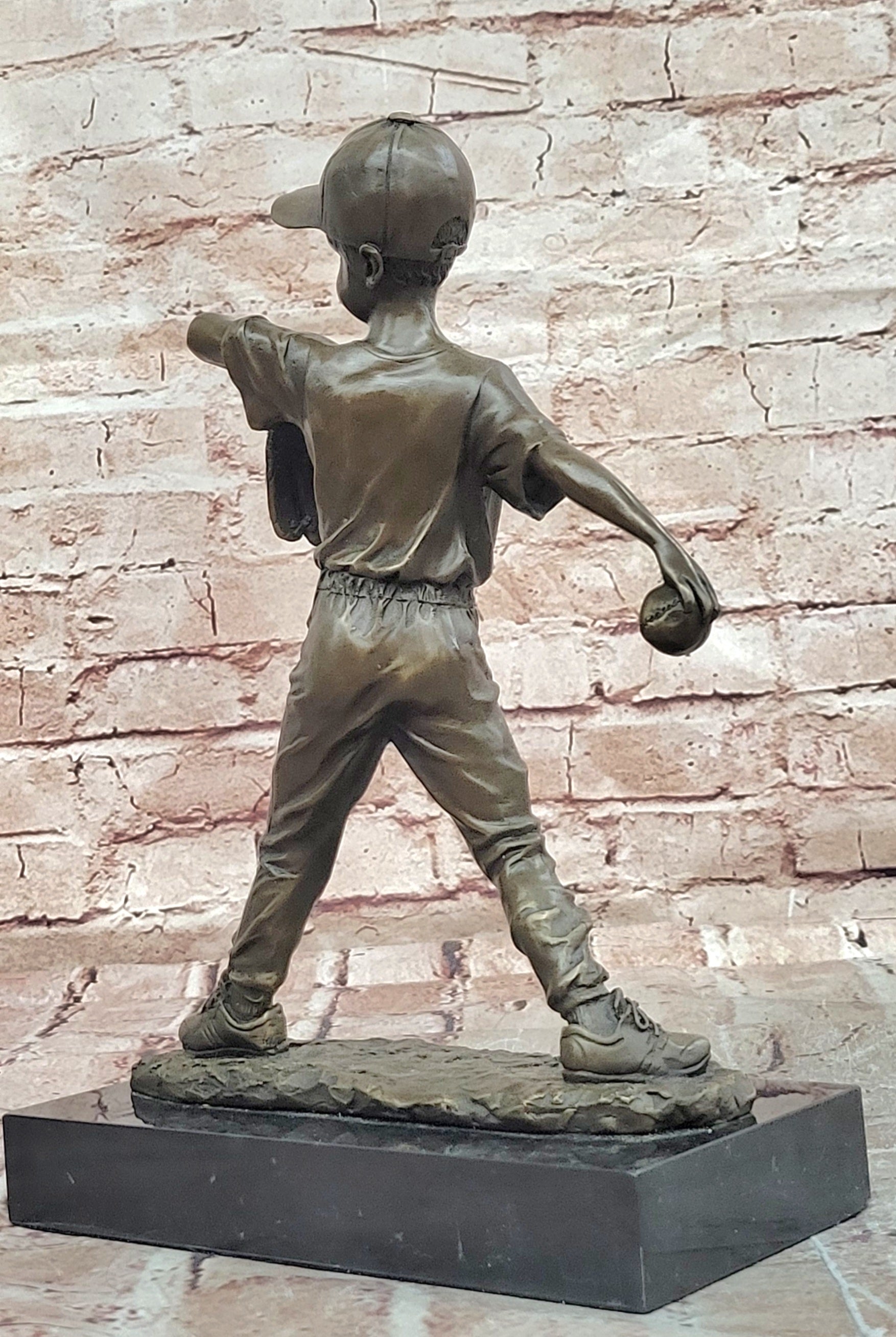 Signed Mario Nick Bronze Pitcher Sculpture MLB Sports Memorabilia Fine Art