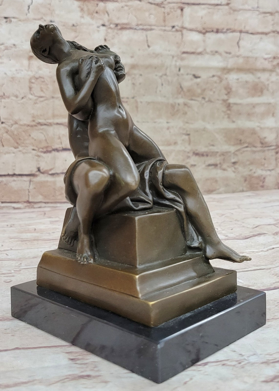 Nude 100% Bronze Sculpture Man and Woman  Hot Cast Figurine Figure Hot Cast
