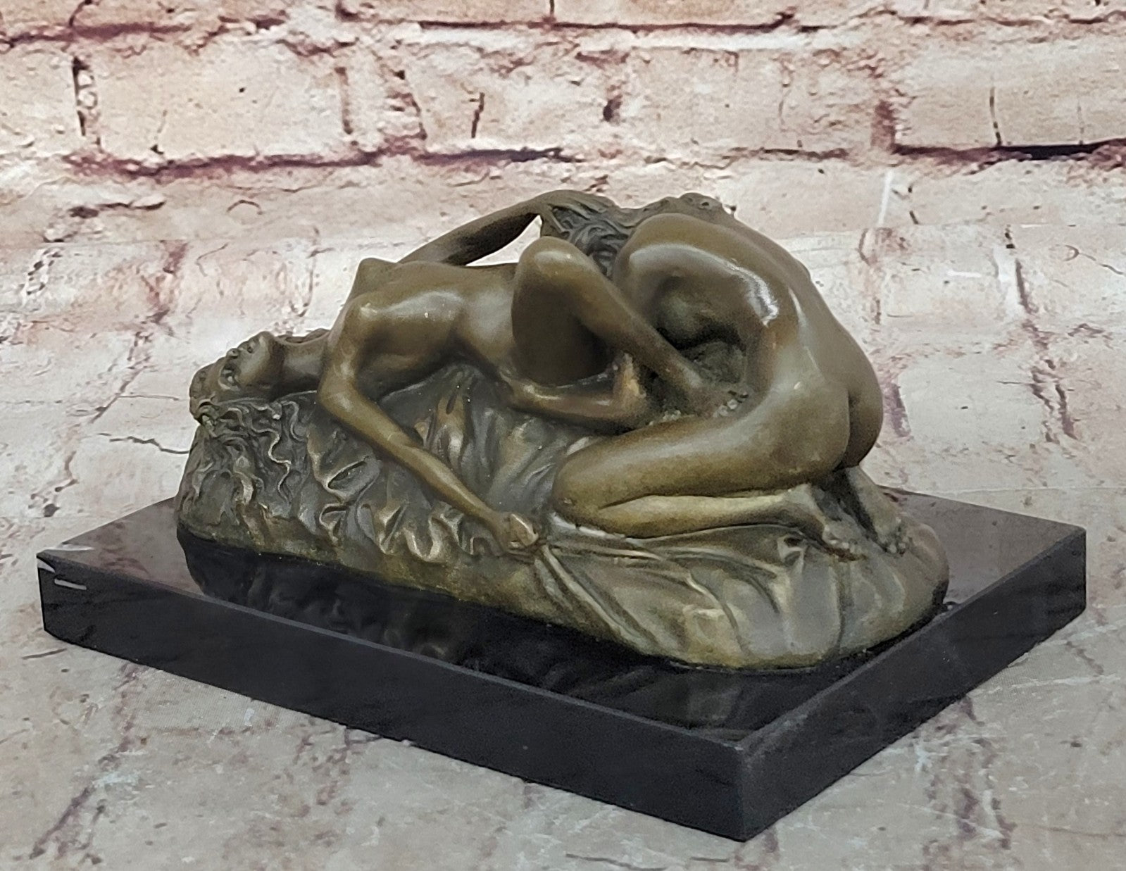 Art Deco Romance Nude Female Bronze Sculpture Decorative Bronze Statue Figurine