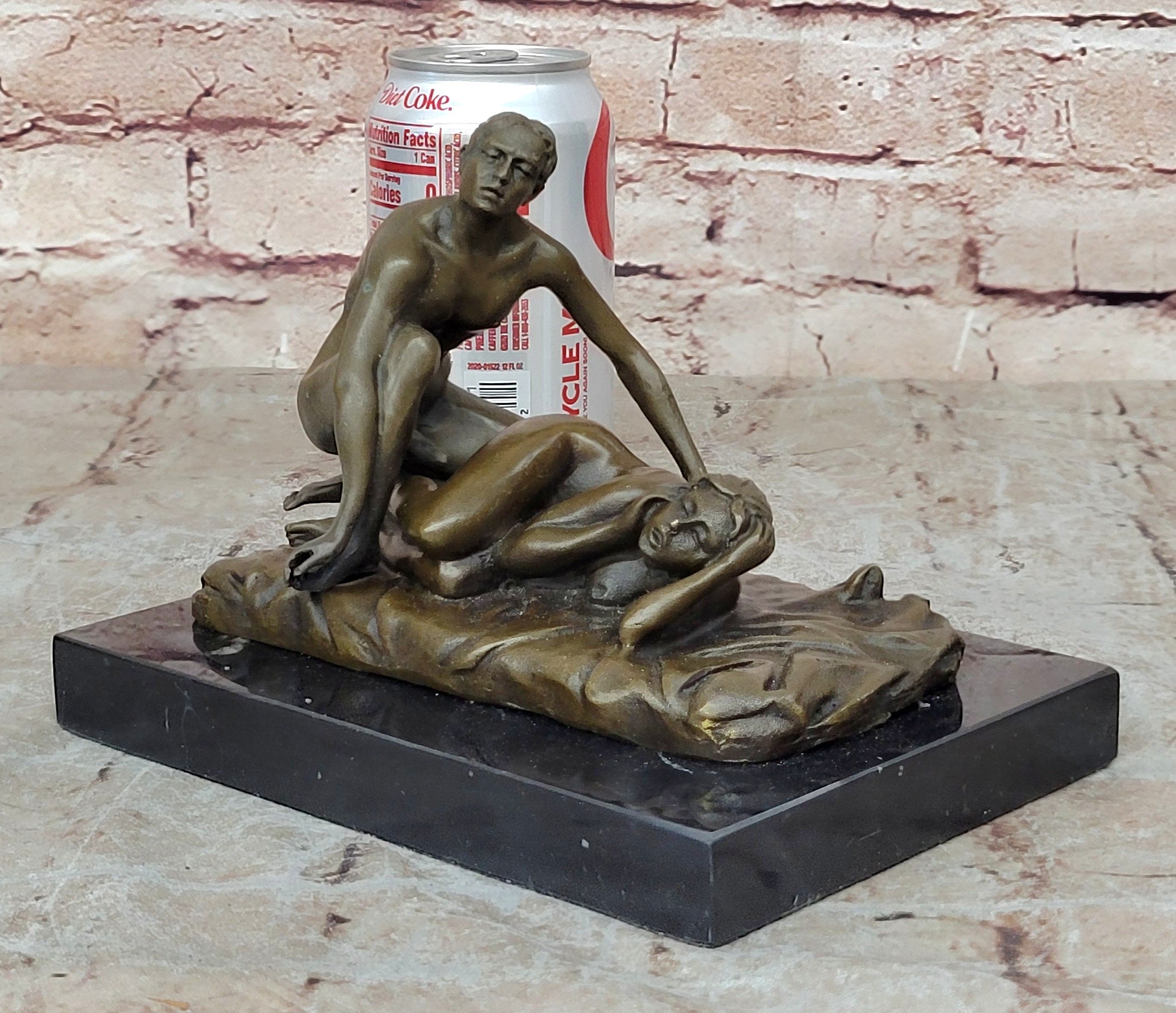 Original Patoue Nude Erotic Lost Wax Method Couple Bronze Sculpture Gift