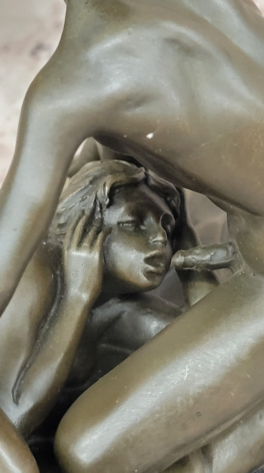 Original Patoue Nude Erotic Lost Wax Method Couple Bronze Sculpture Gift