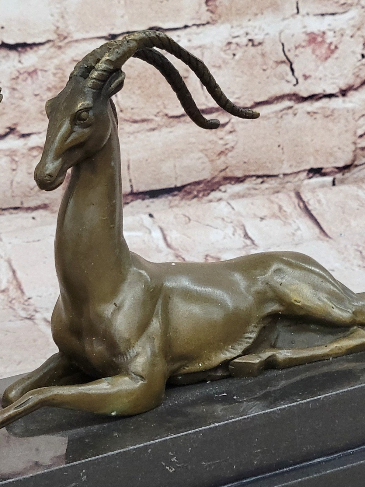 Bronze Sculpture Nude Girl w Goat Animal Lovers Classic Artwork by Vitaleh Aldo