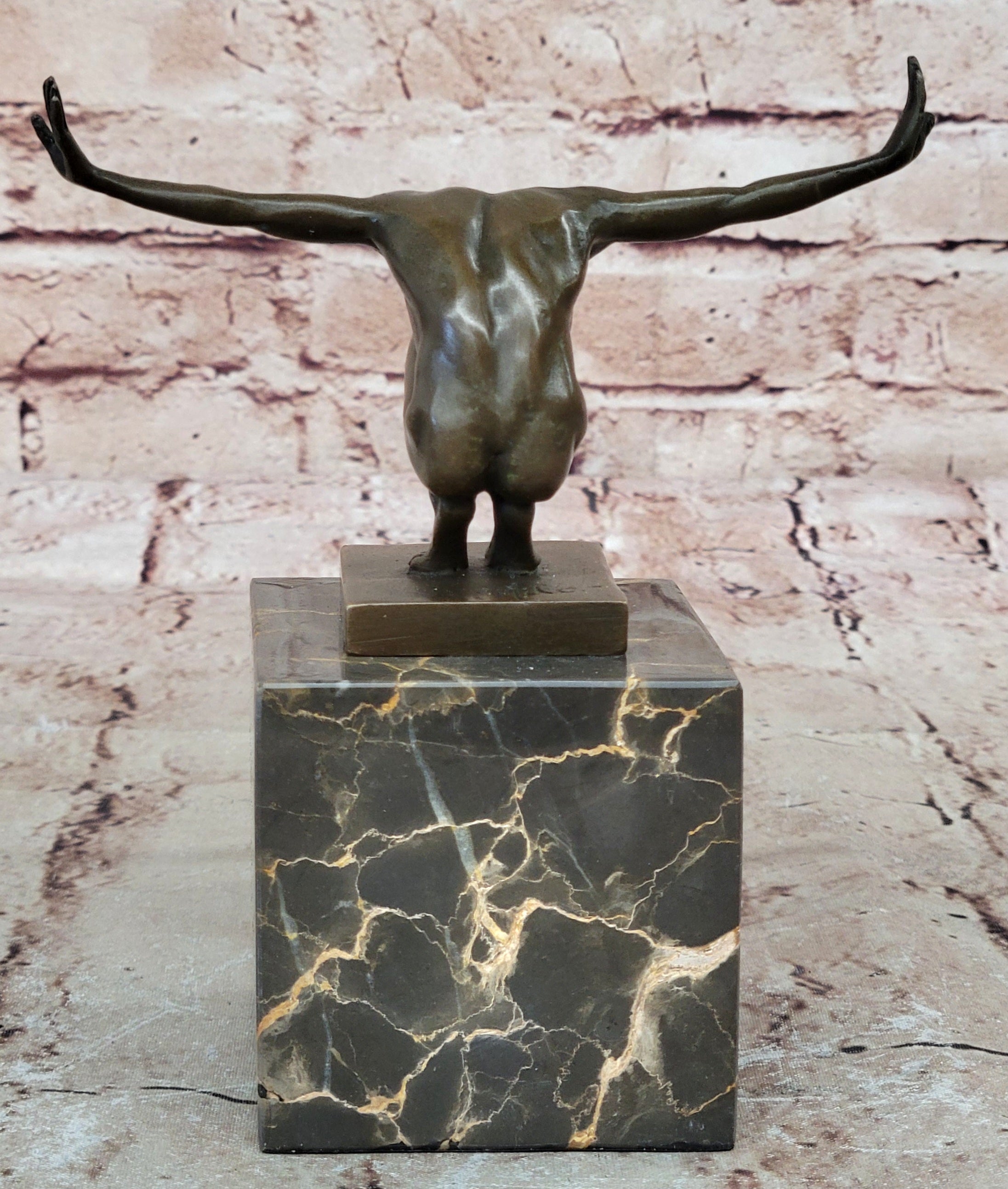 Handcrafted Detailed Vienna Bronze Gay Interest Nude Naked Man Athlete Statue