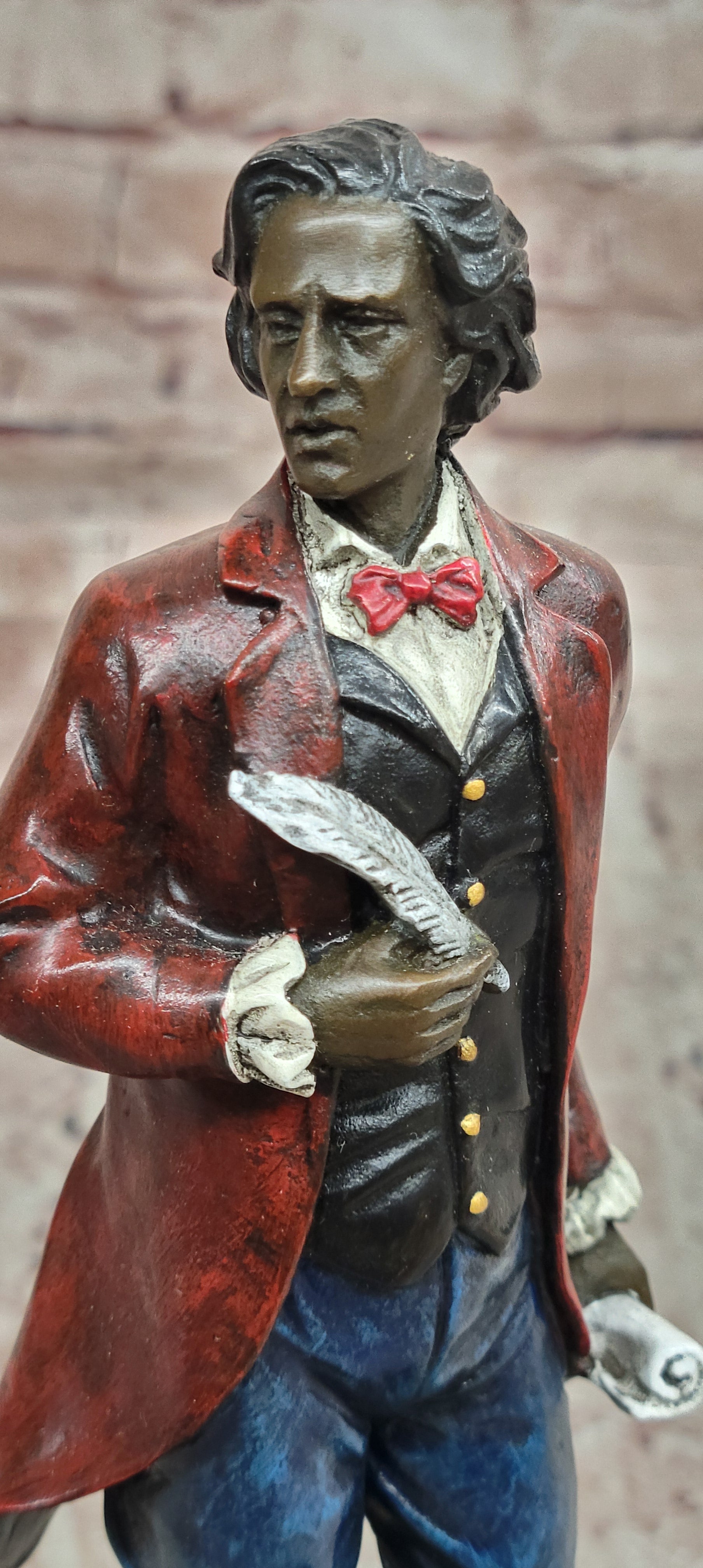 Classic Bronze Chopin Sculpture Musician Statue Home Library Décor