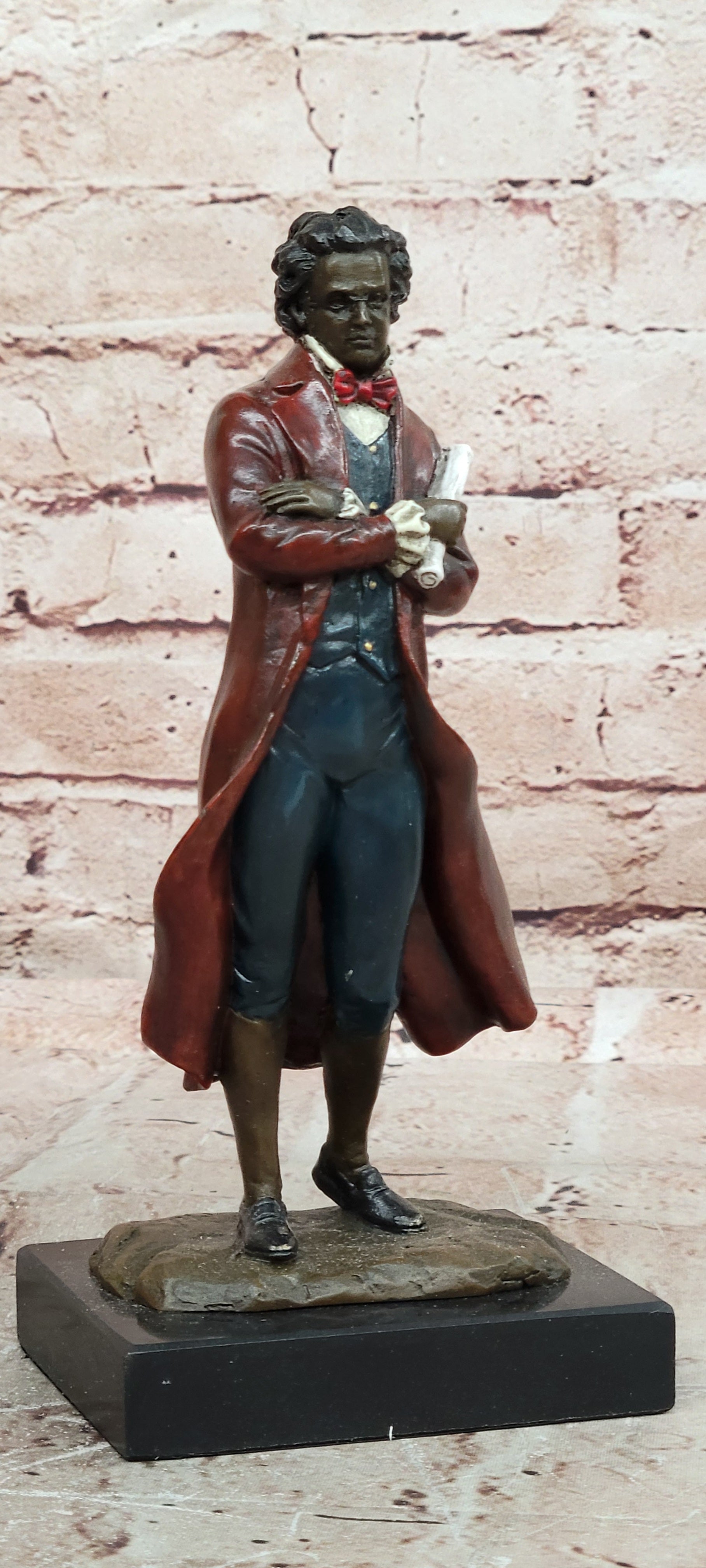 Hot Cast Bronze Franz Schubert Sculpture Signed Milo Musical Genius Artwork