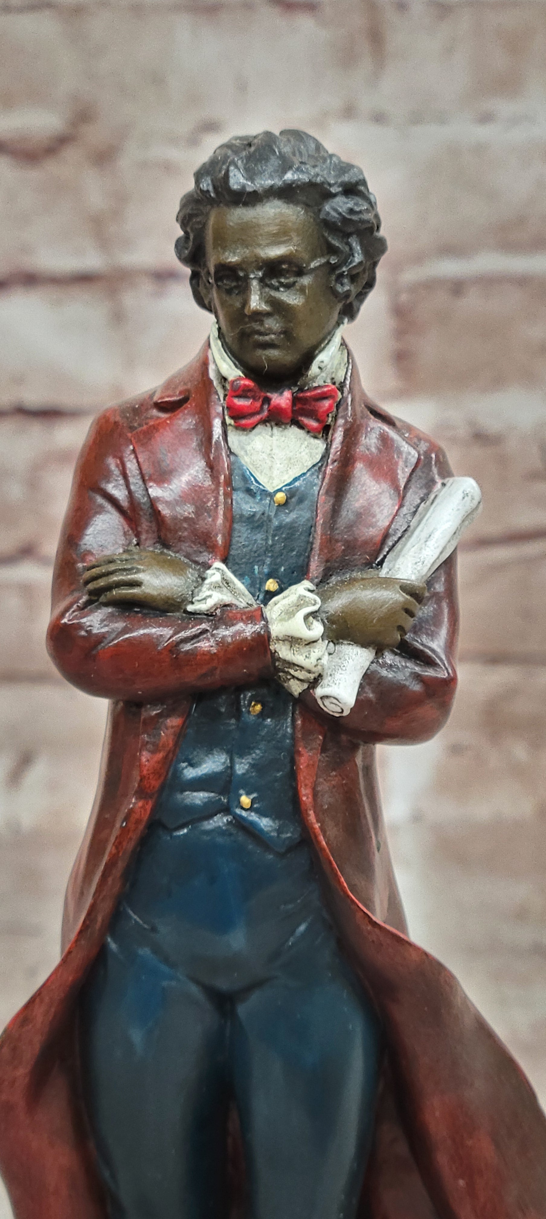 Hot Cast Bronze Franz Schubert Sculpture Signed Milo Musical Genius Artwork