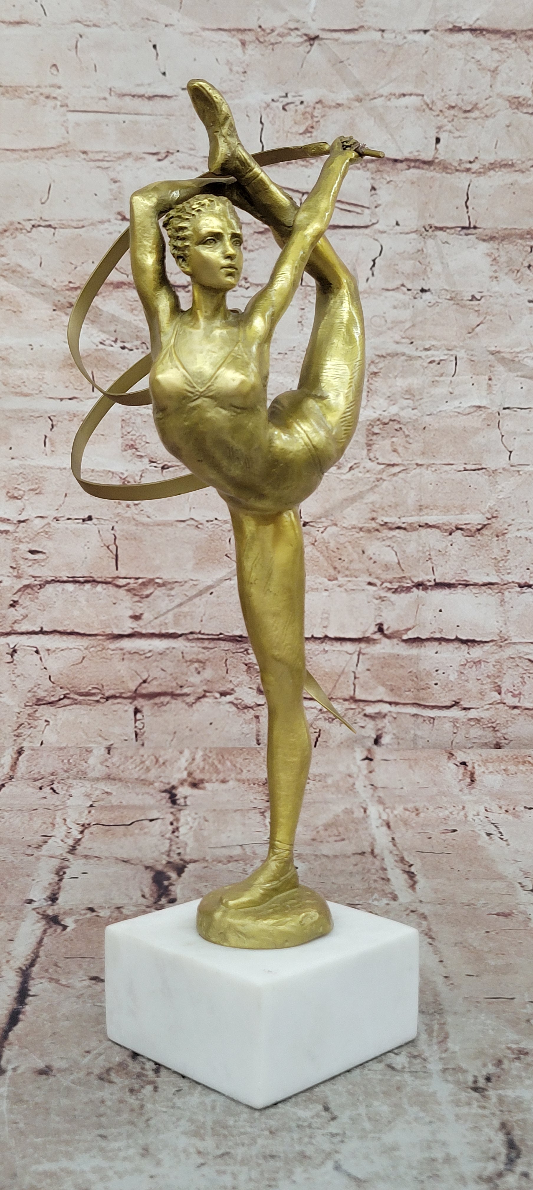 Bronze Athletic Gymnast Sculpture Signed Aldo Vitaleh Collectible Trophy Art