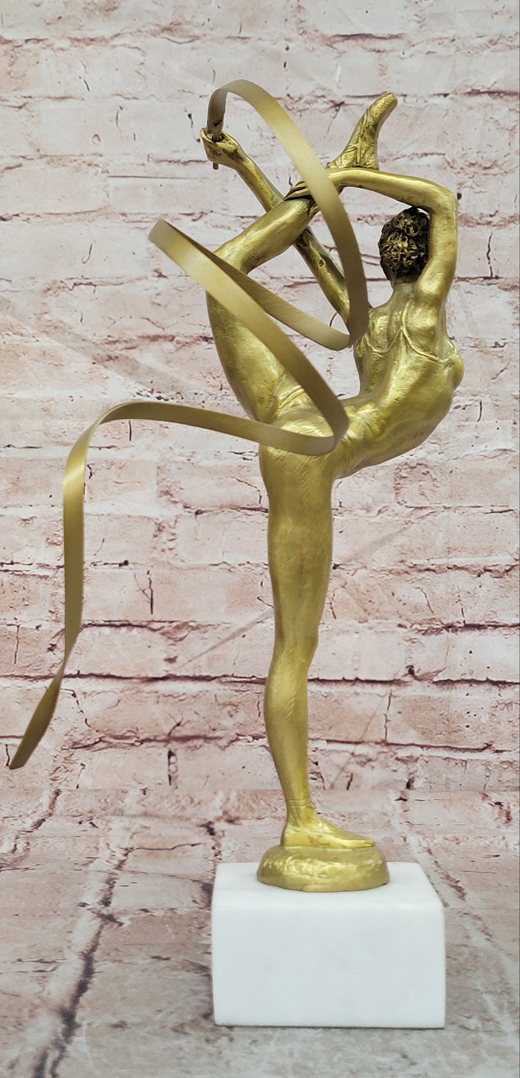 Bronze Athletic Gymnast Sculpture Signed Aldo Vitaleh Collectible Trophy Art