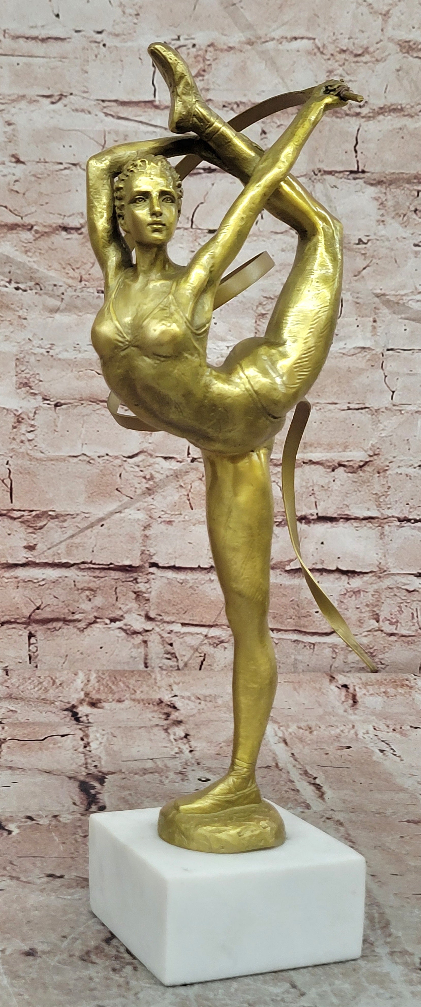 Bronze Athletic Gymnast Sculpture Signed Aldo Vitaleh Collectible Trophy Art