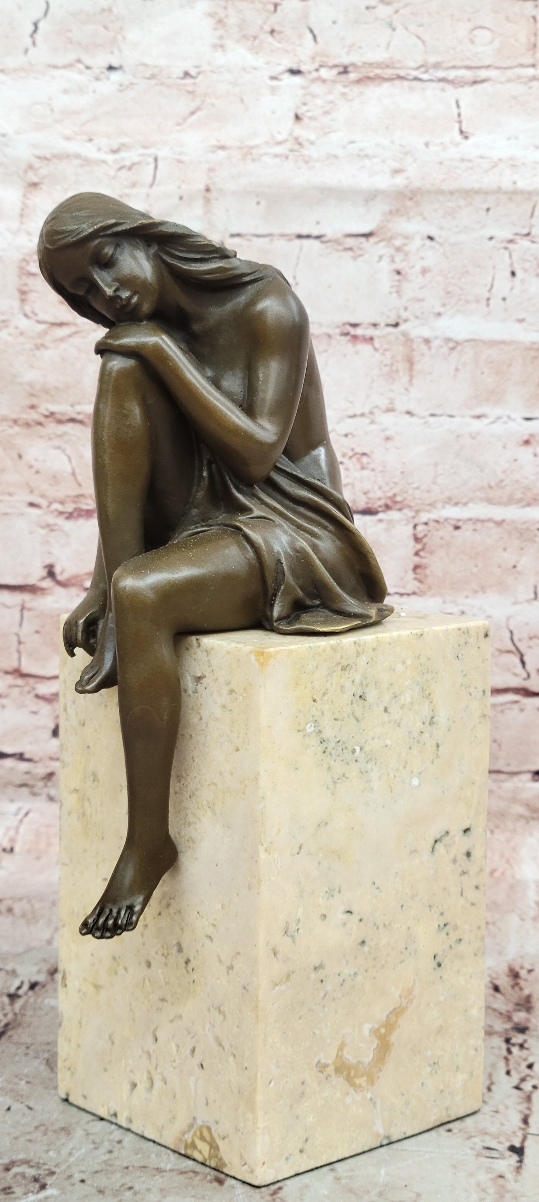 Cesaro Semi Nude Female Bronze Figurine Museum Quality Erotic Art