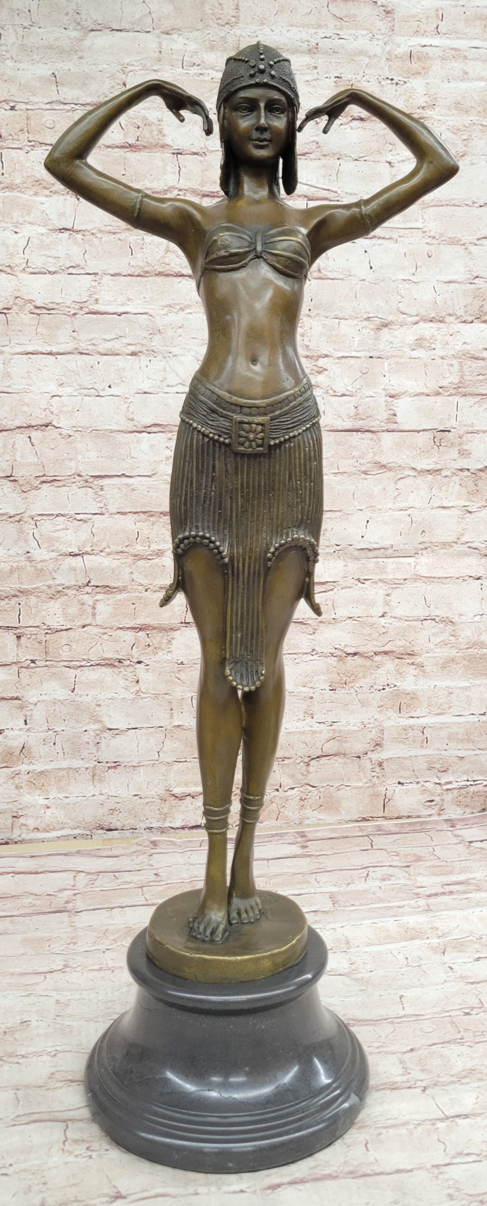Bronze art deco Dancer Egyptian Dancer "Footsteps", signed: D.H.Chiparus Hotcast