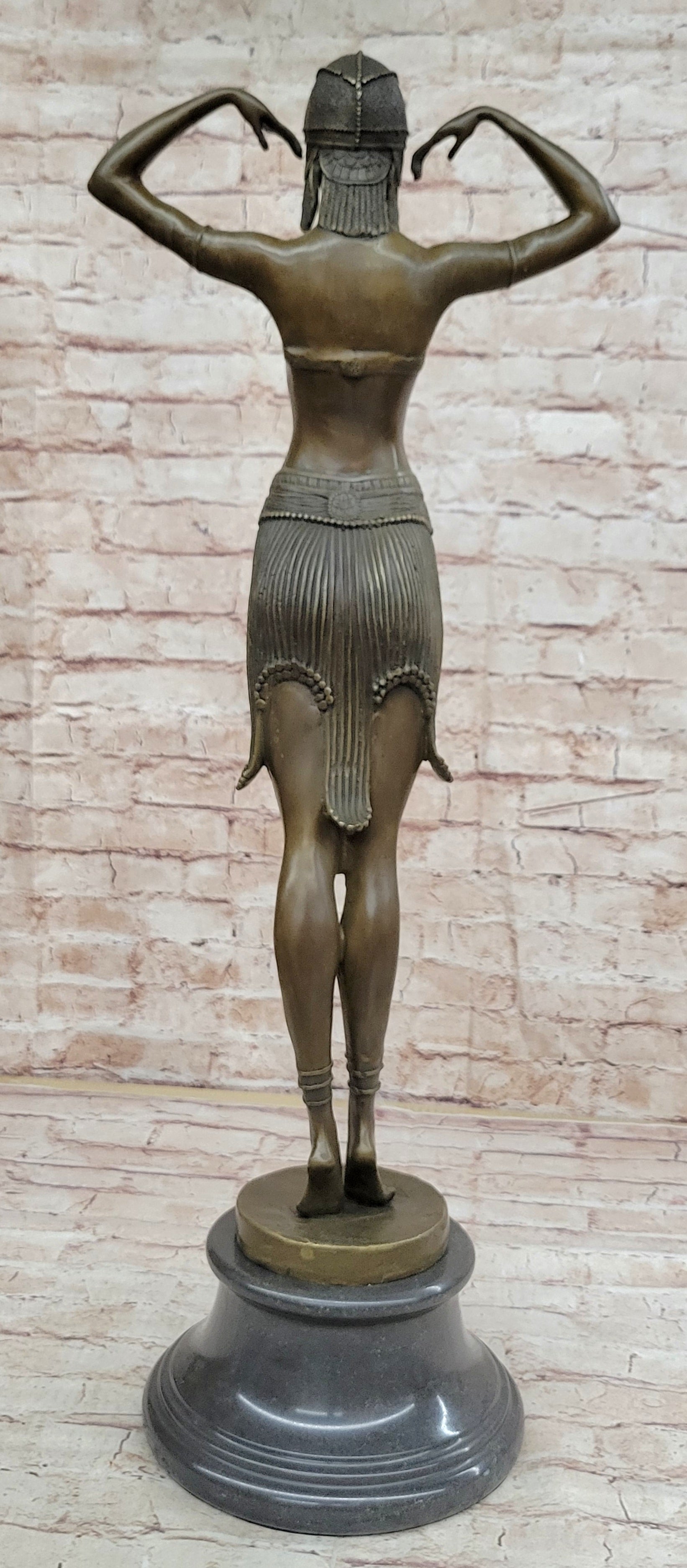 Bronze art deco Dancer Egyptian Dancer "Footsteps", signed: D.H.Chiparus Hotcast