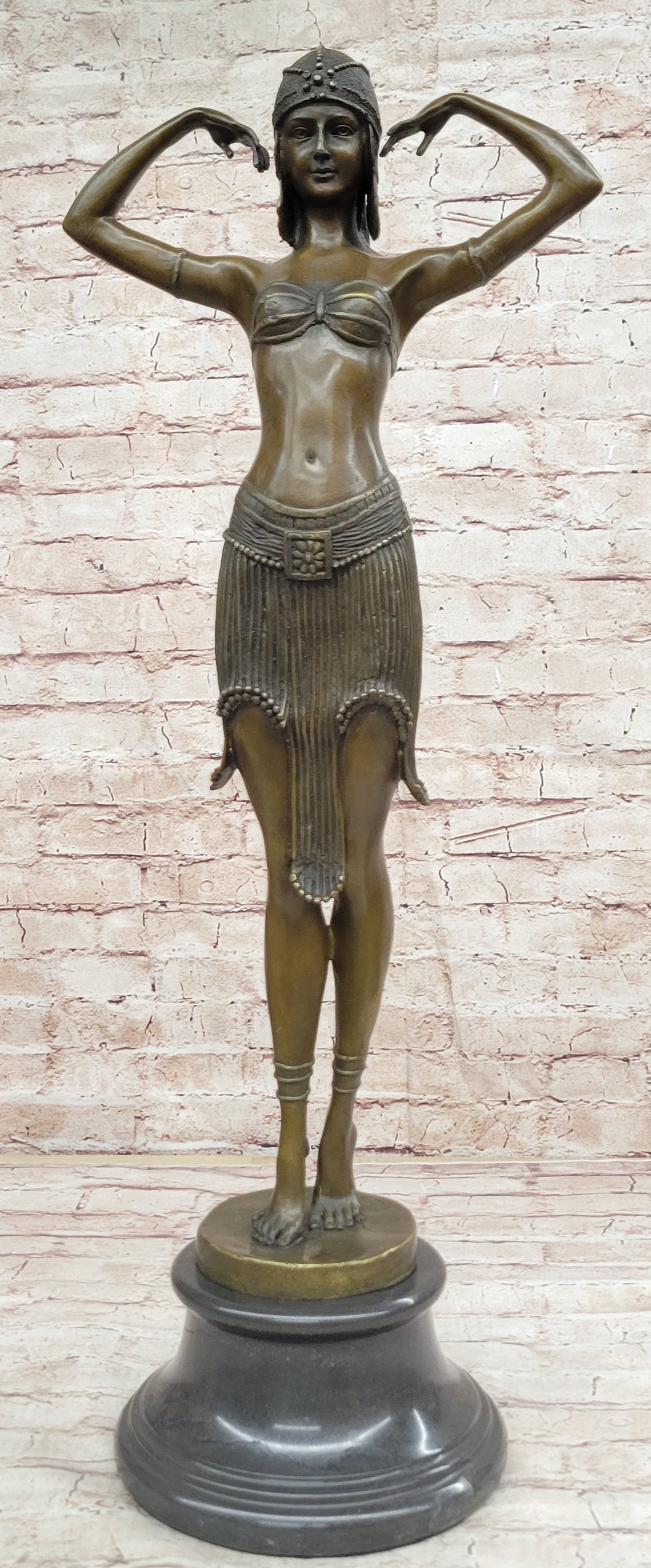 Bronze art deco Dancer Egyptian Dancer "Footsteps", signed: D.H.Chiparus Hotcast