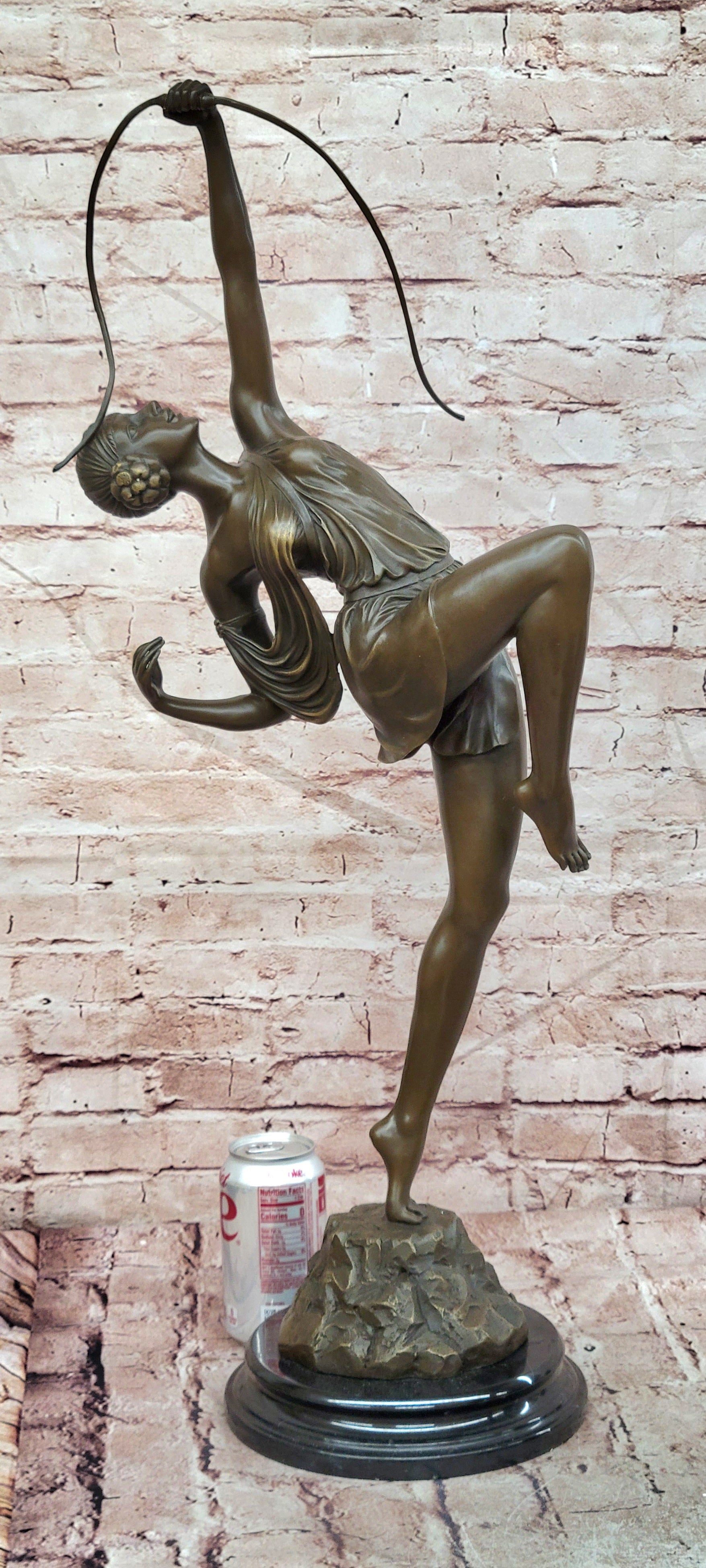 Bronze Diana Artemis Figurine Mirval Signed Hunt Goddess Collectible Art