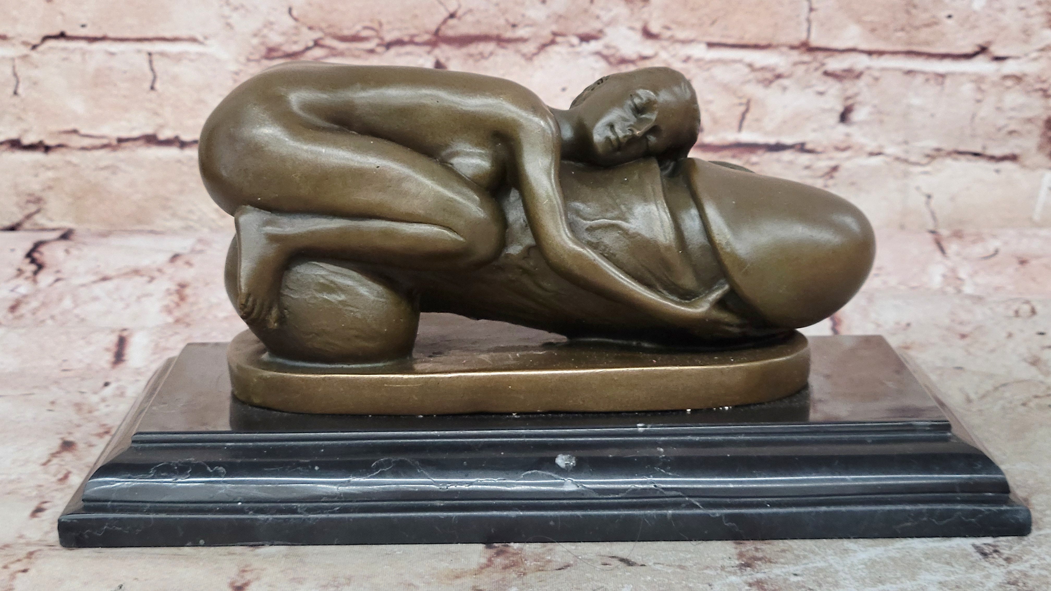 Hot Cast Erotic Nude Woman Bronze Statue by Mario Nick Sensual Artwork Figurine