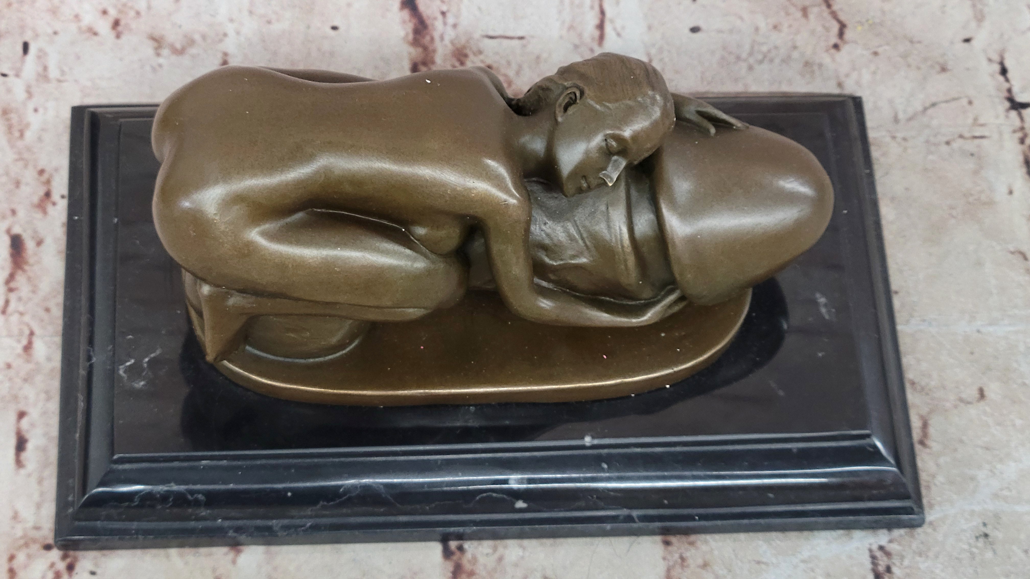 Hot Cast Erotic Nude Woman Bronze Statue by Mario Nick Sensual Artwork Figurine