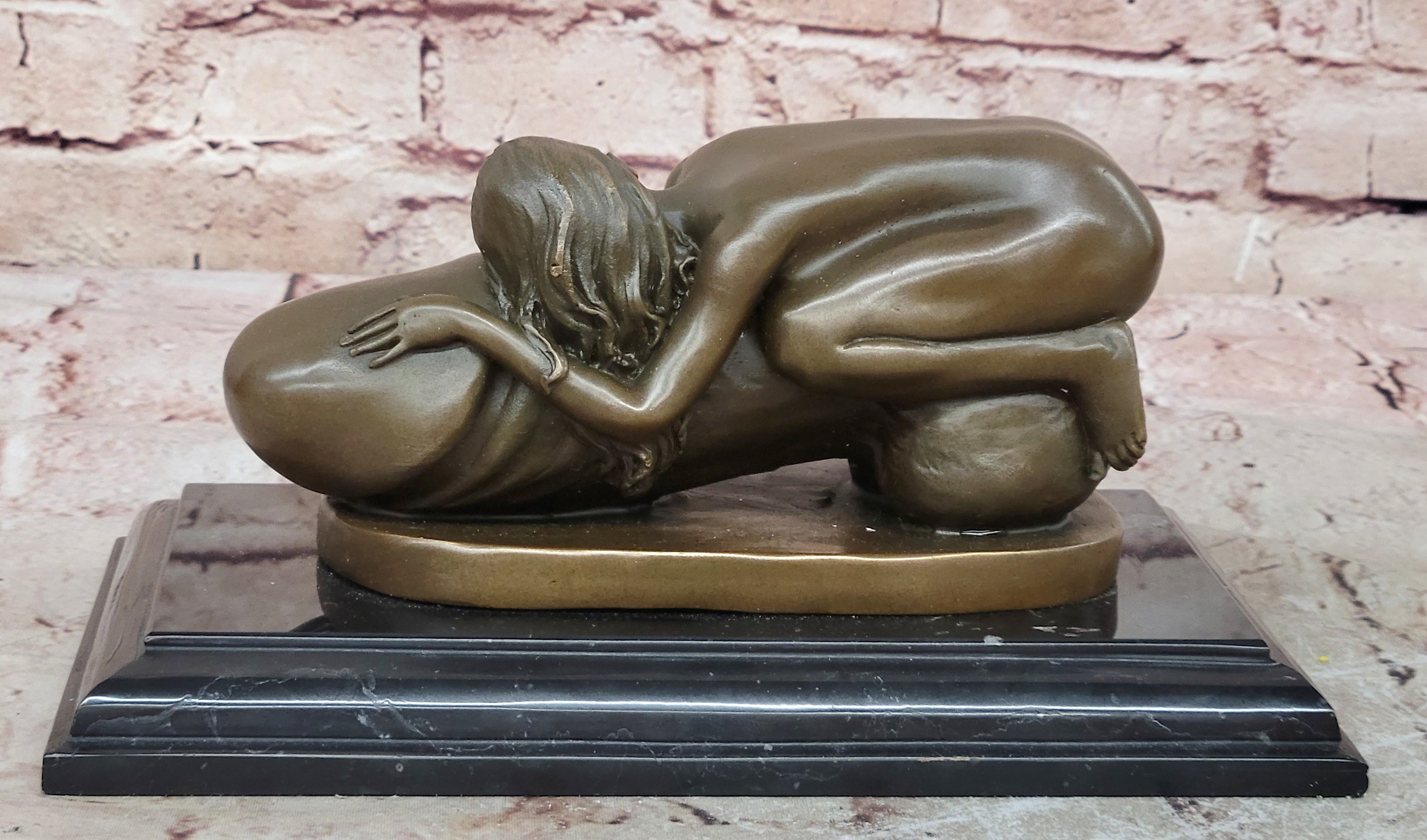 Hot Cast Erotic Nude Woman Bronze Statue by Mario Nick Sensual Artwork Figurine