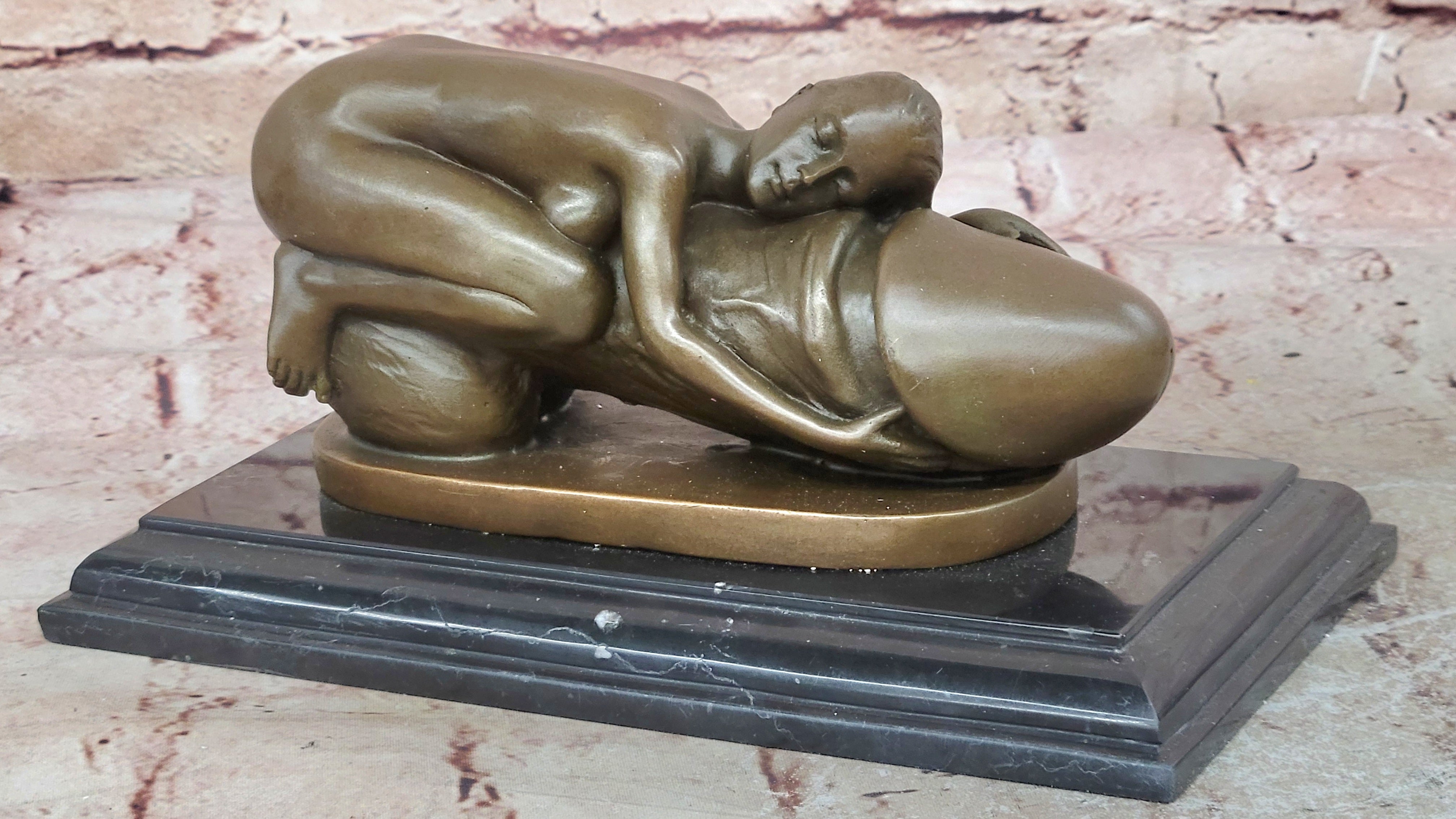 Hot Cast Erotic Nude Woman Bronze Statue by Mario Nick Sensual Artwork Figurine