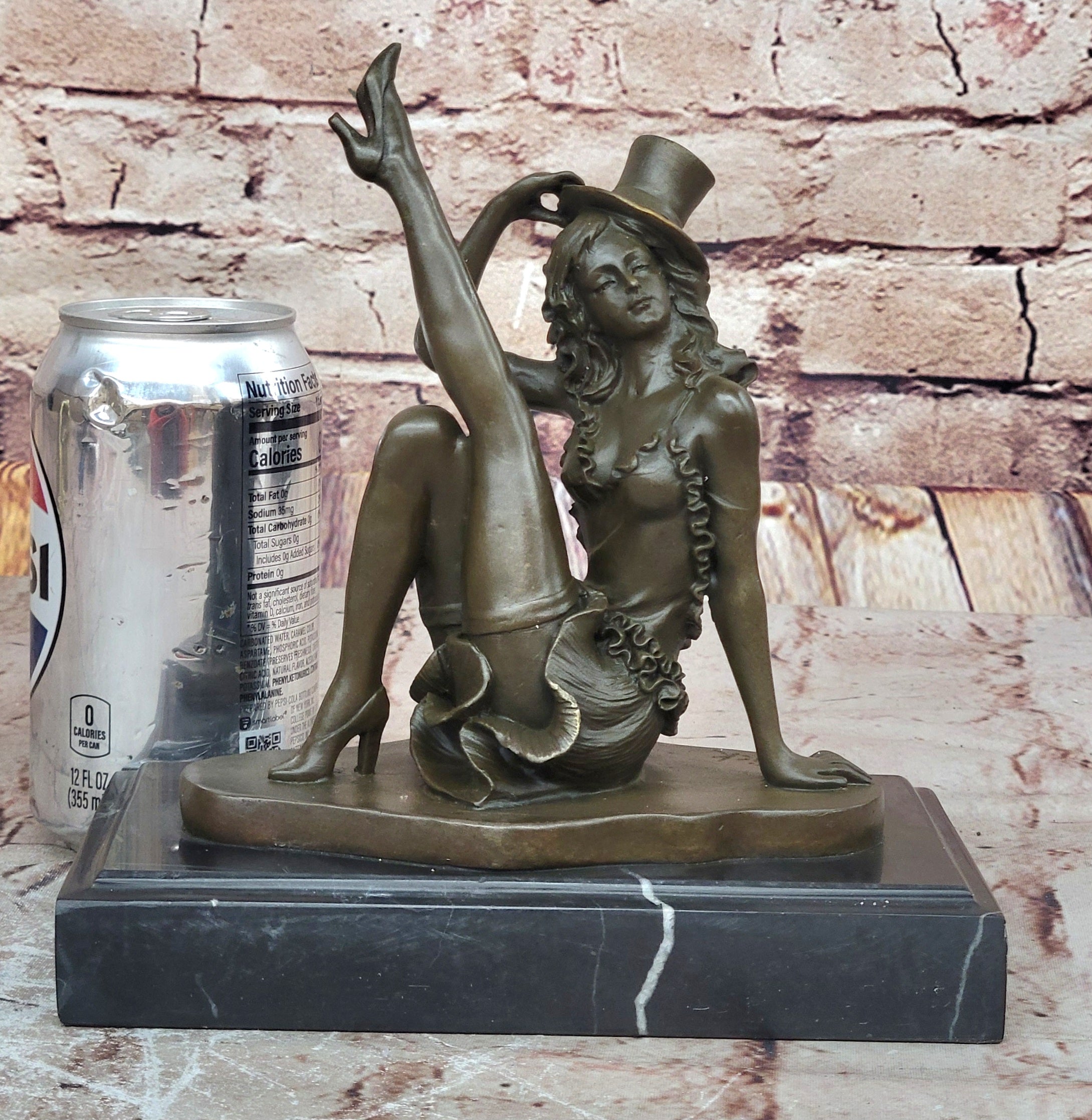 Art Deco Jazz Dancer Hot Cast Bronze Sculpture Marble Base Figurine Figure Decor