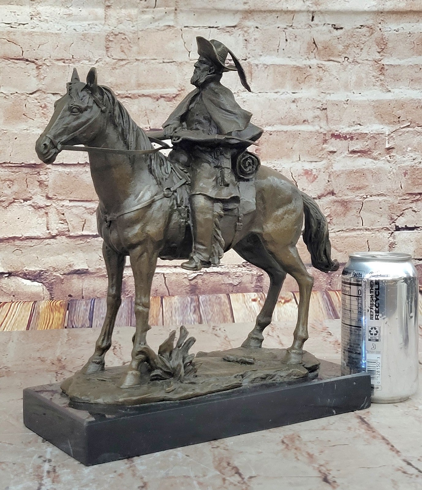 Art Deco Western Art Remington Tribute Lost Wax Method Marble Base Figurine Sale