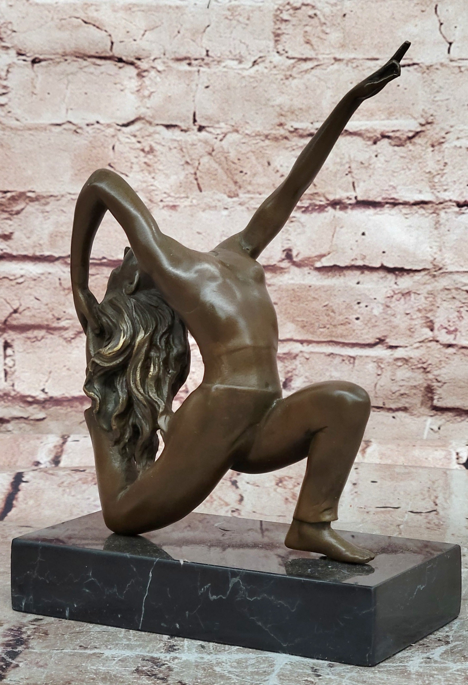 Handcrafted Pascal Delor Bronze Gymnast Statue Executive Decor