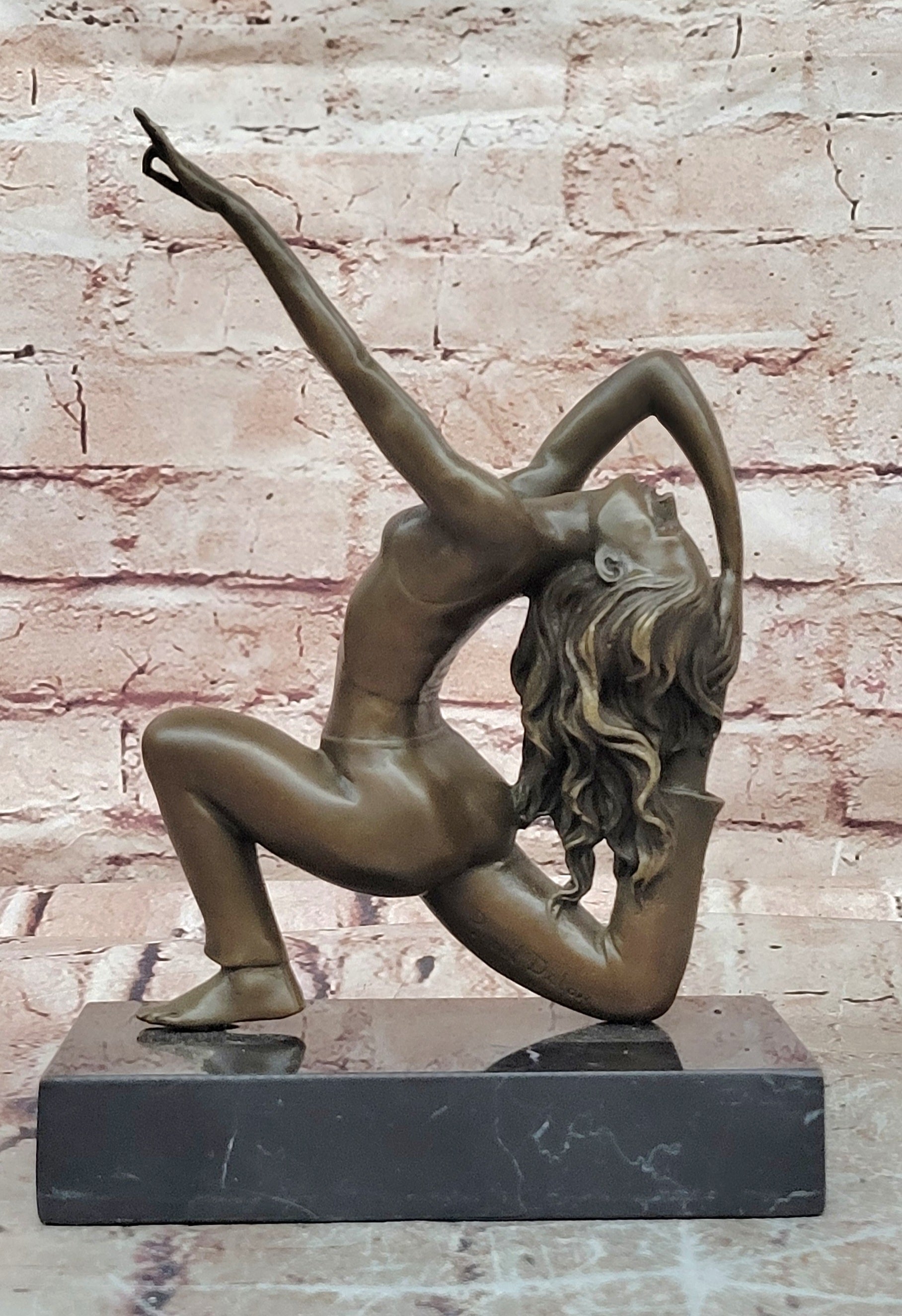 Handcrafted Pascal Delor Bronze Gymnast Statue Executive Decor