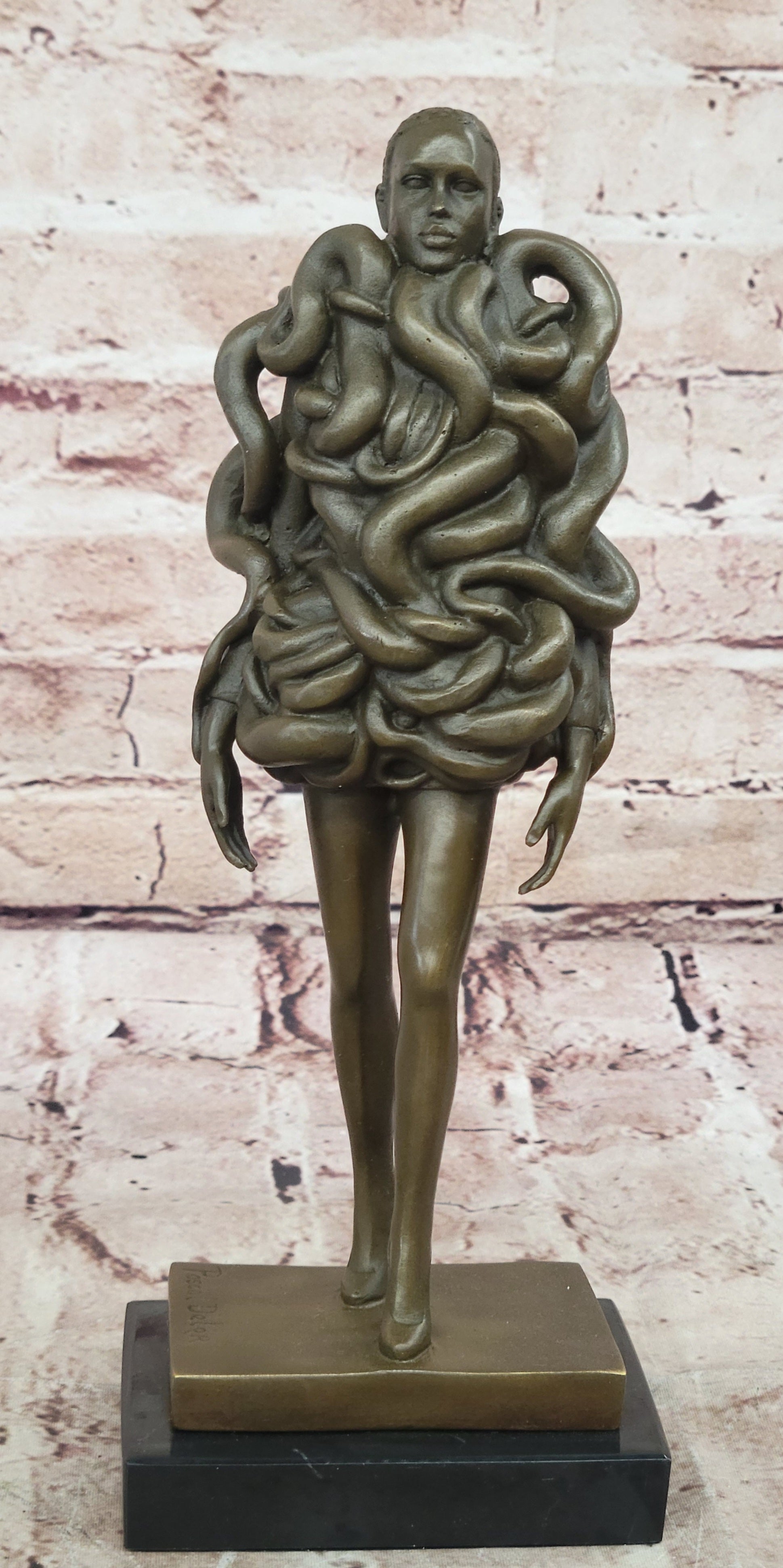 Handcrafted Detailed Mid Century Abstract Woman Bronze Masterpiece Sculpture