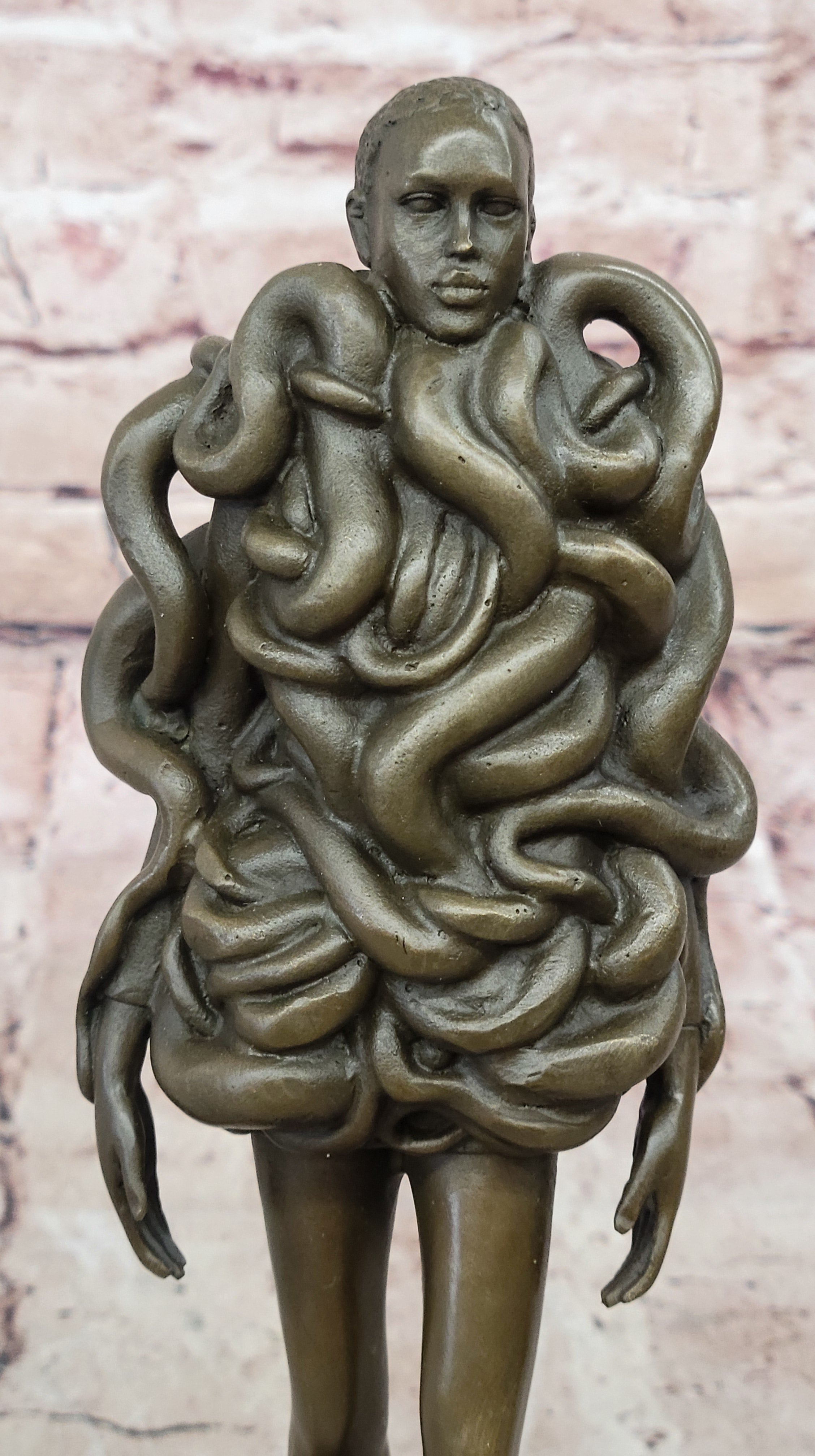 Handcrafted Detailed Mid Century Abstract Woman Bronze Masterpiece Sculpture