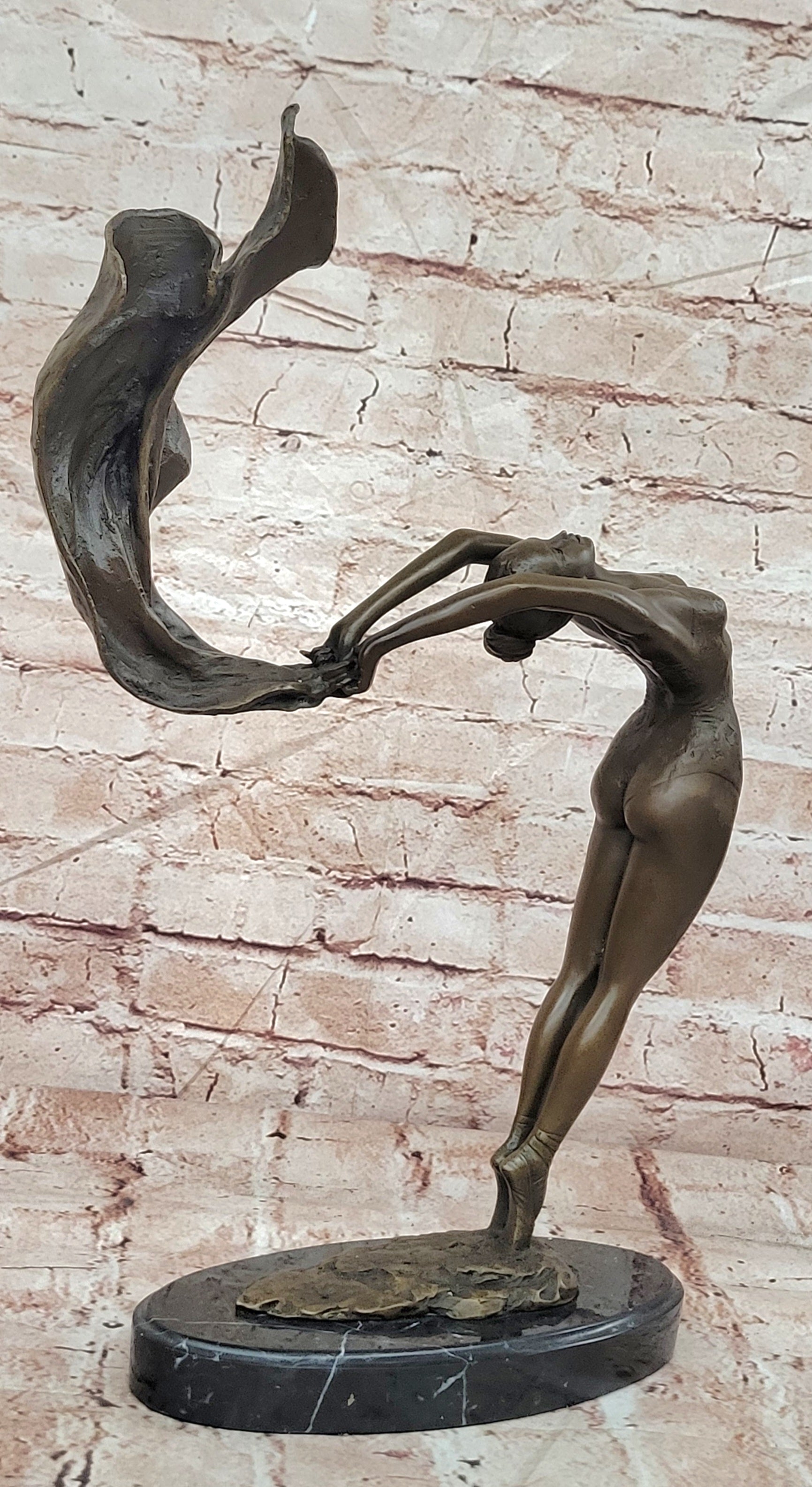 Mavchi Bronze Dance Sculpture Ballet Dancer with Voile Fine Art Statue