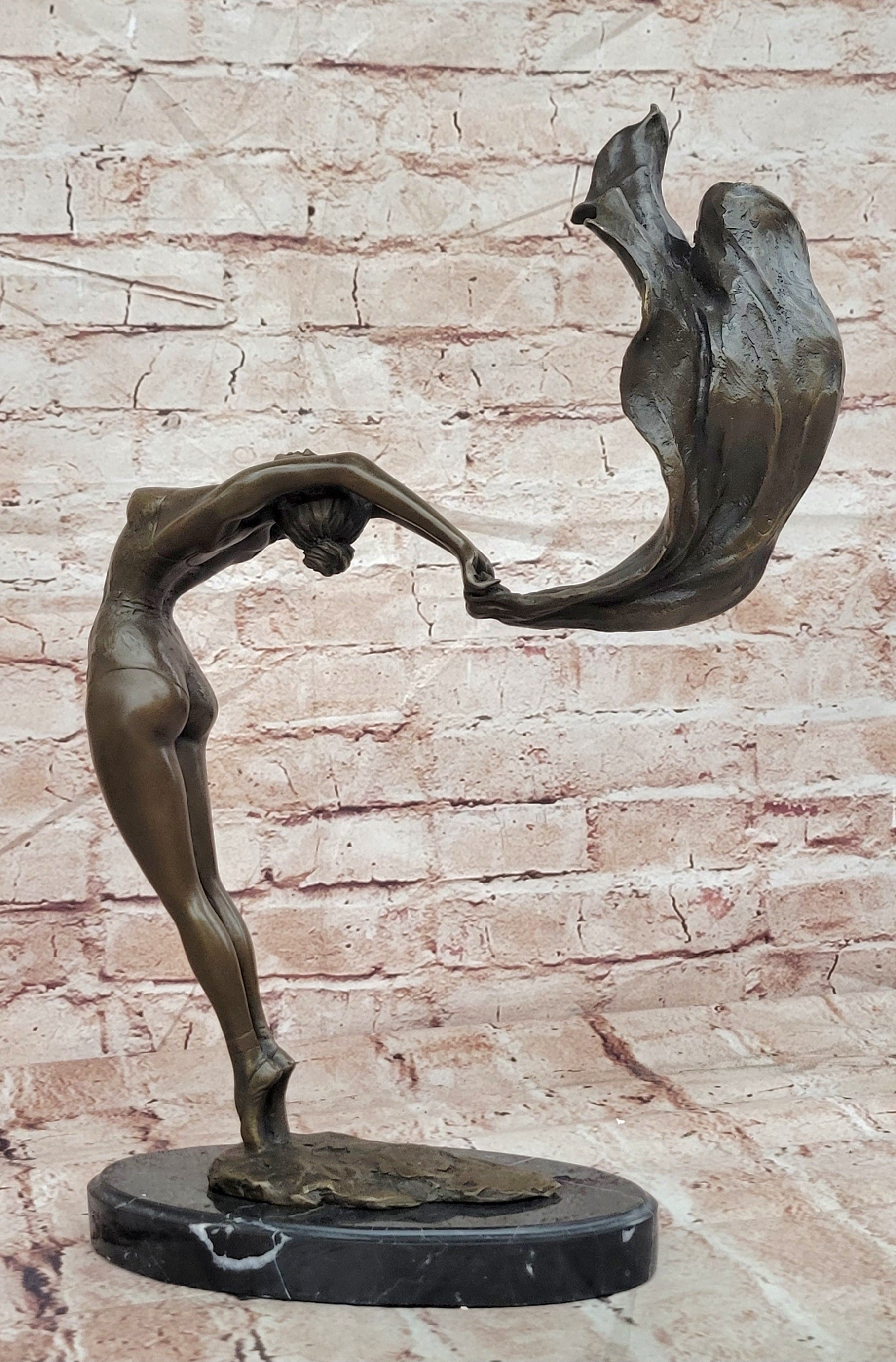 Mavchi Bronze Dance Sculpture Ballet Dancer with Voile Fine Art Statue
