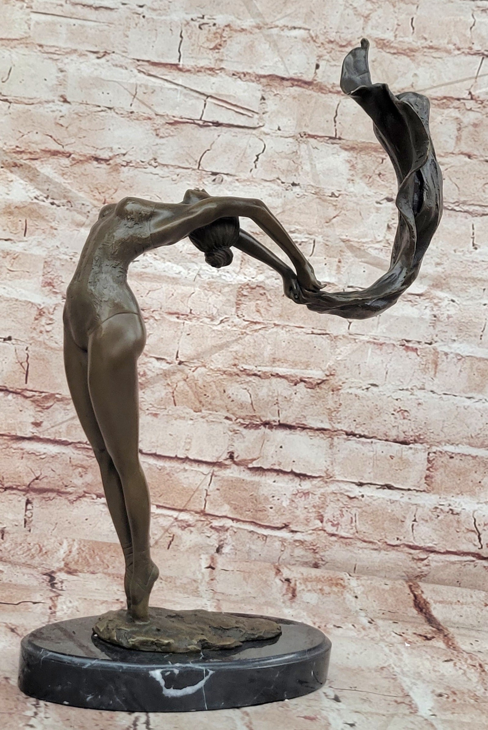 Mavchi Bronze Dance Sculpture Ballet Dancer with Voile Fine Art Statue