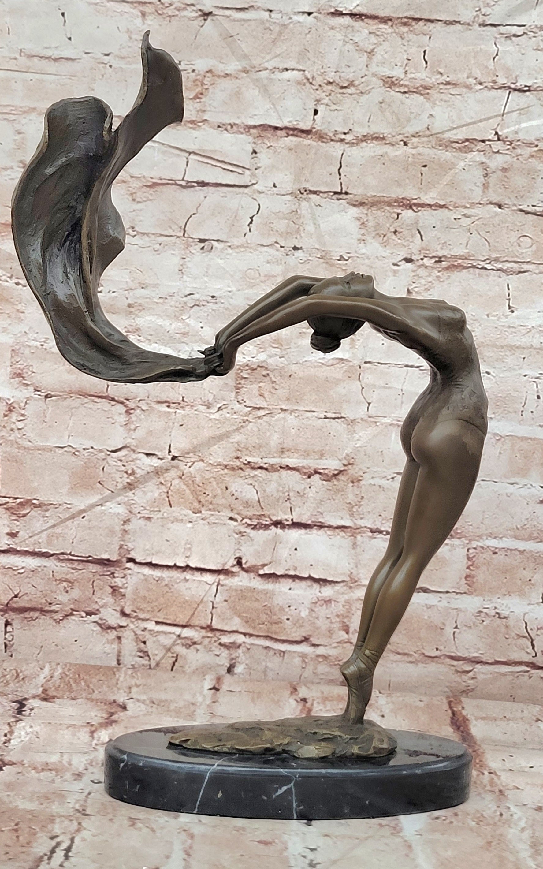 Mavchi Bronze Dance Sculpture Ballet Dancer with Voile Fine Art Statue